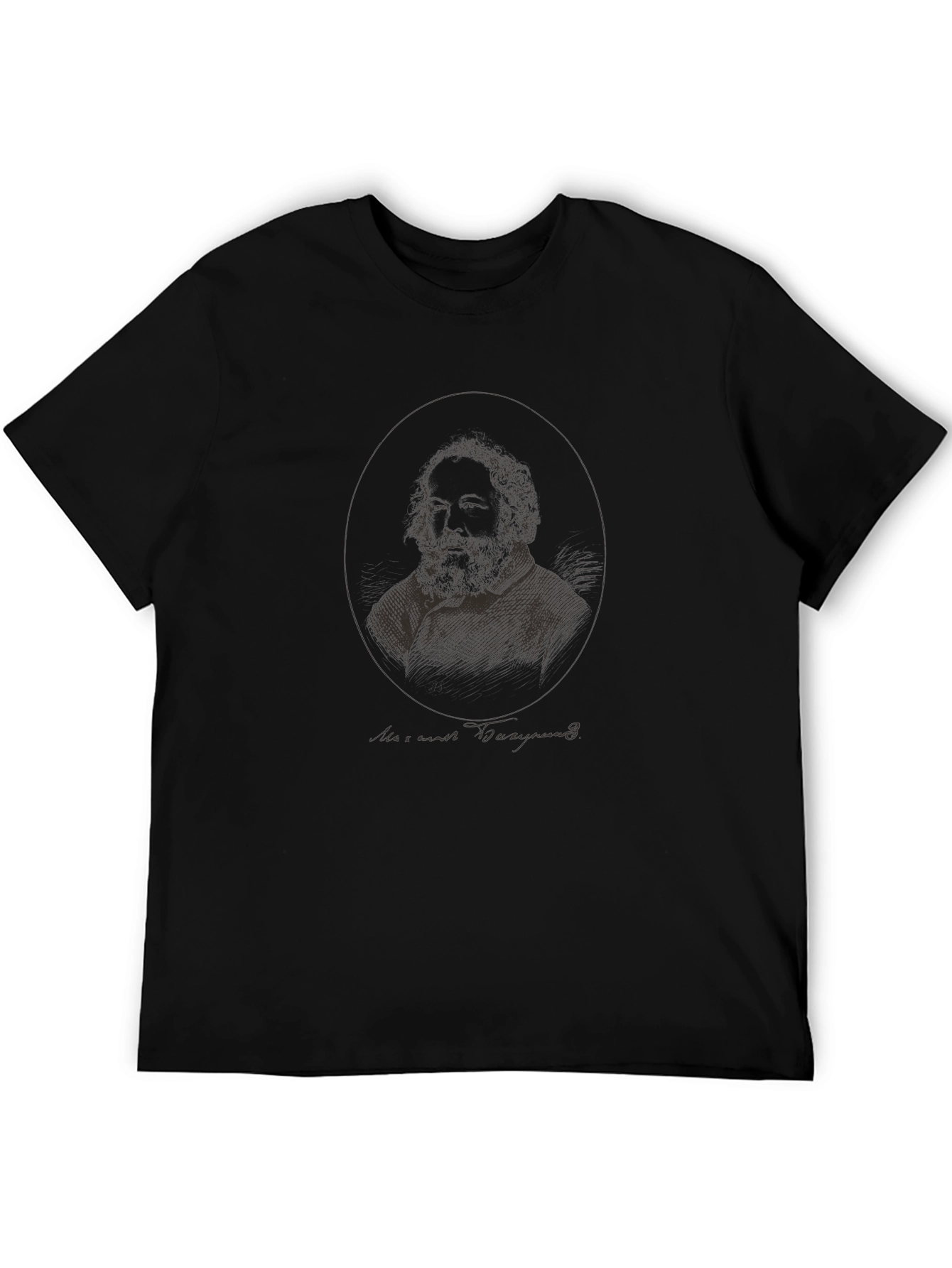 Walt Whitman Portrait Graphic Tee - Black
