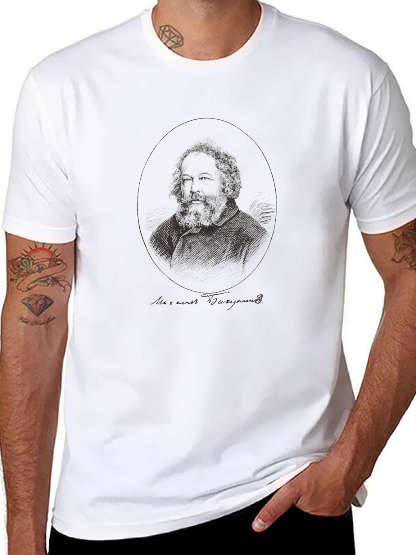 Walt Whitman Portrait Graphic Tee - Black
