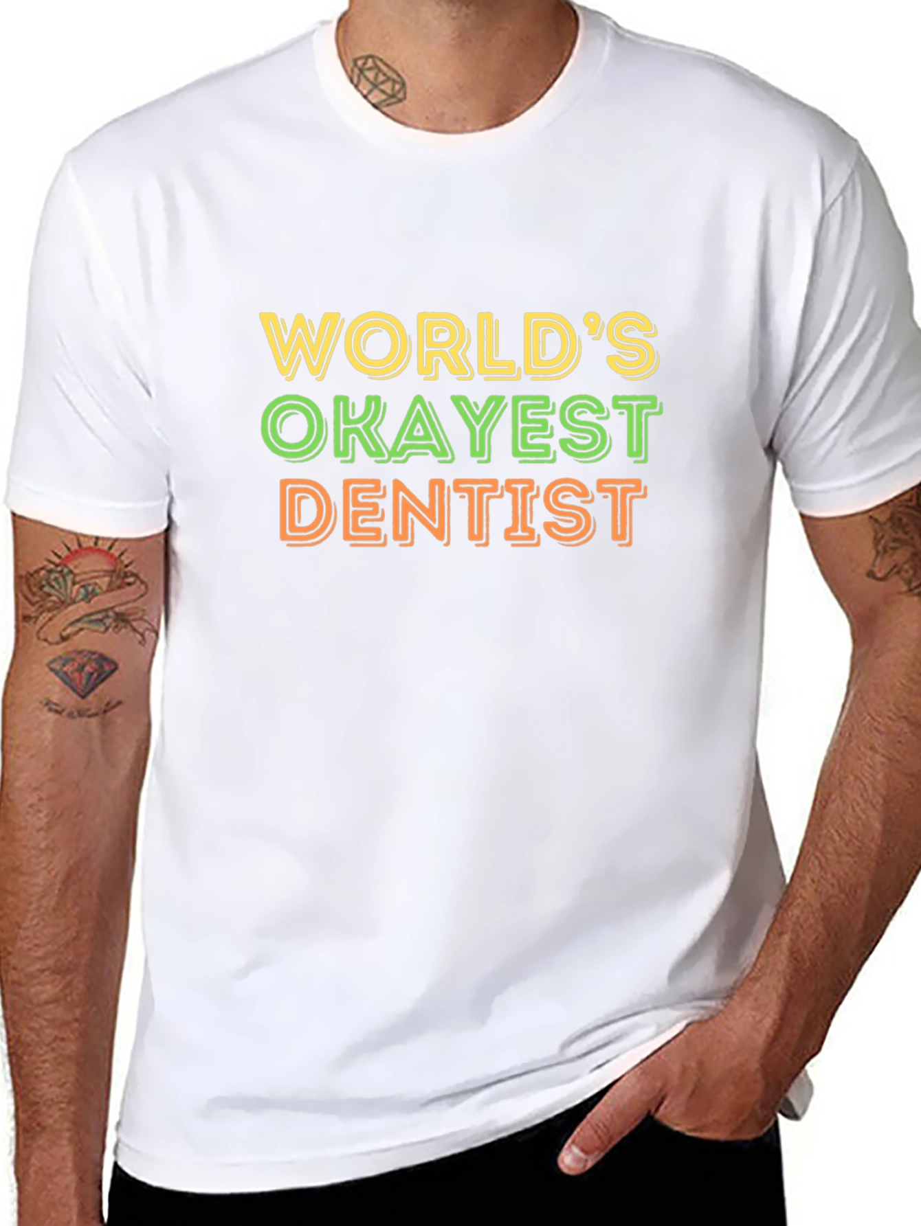 Worlds Okayest Dentist T-Shirt Funny Dentist Tee