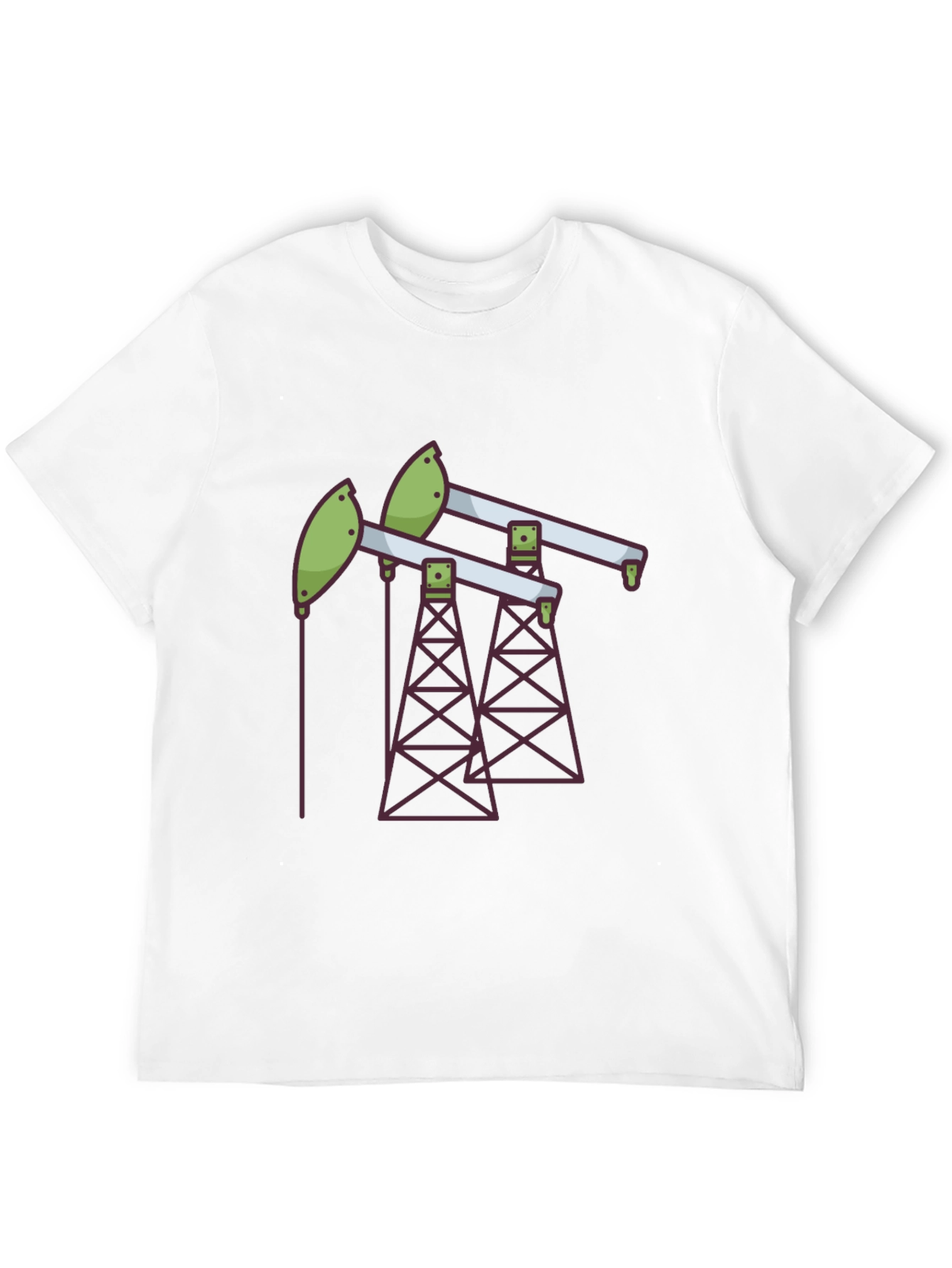 Black Oil Rig T-Shirt - Modern Graphic Tee