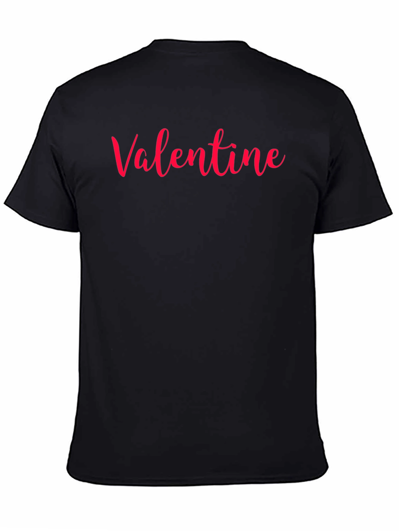 Valentine Red Script Black T-Shirt