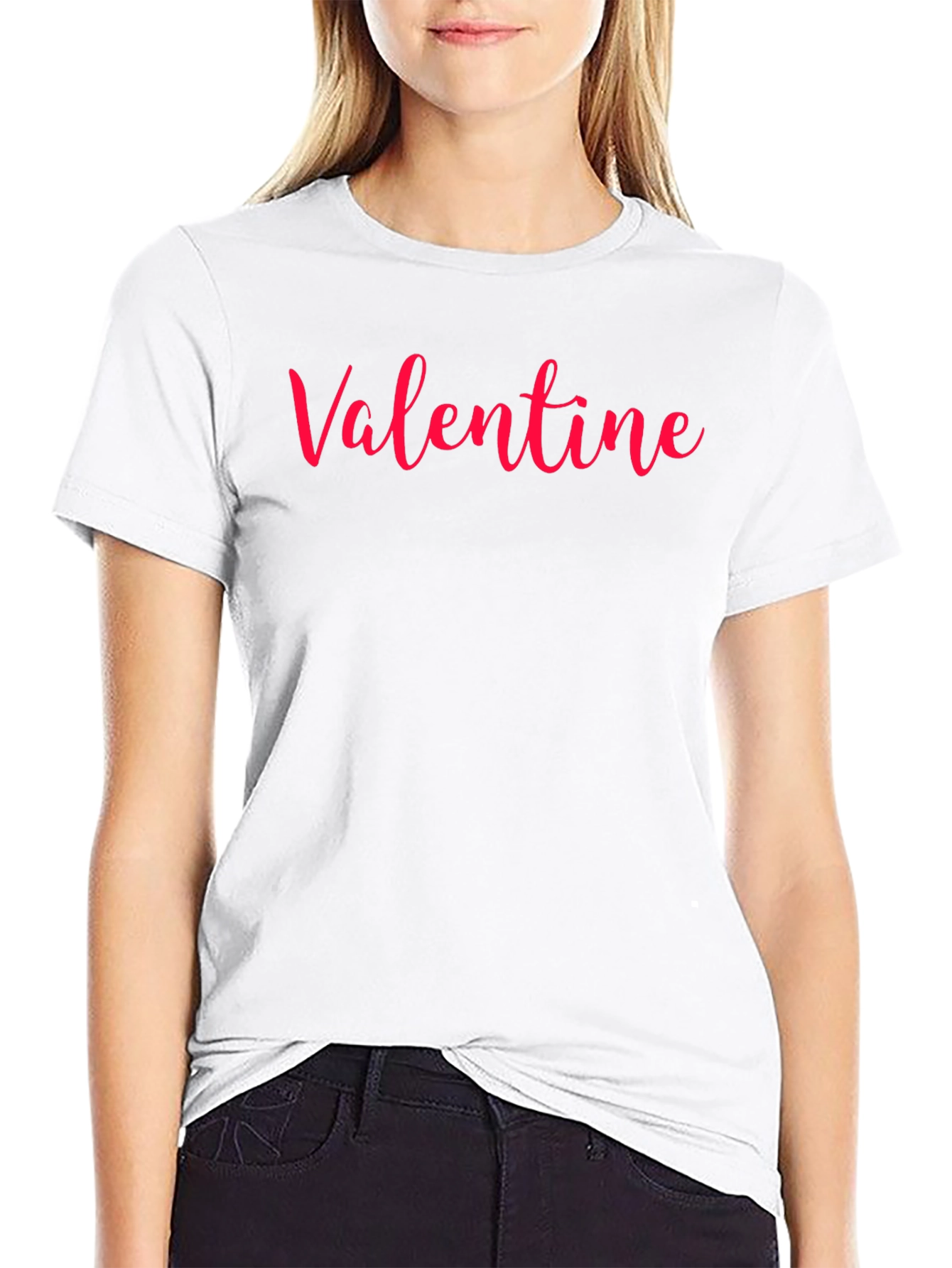 Valentine Red Script Black T-Shirt