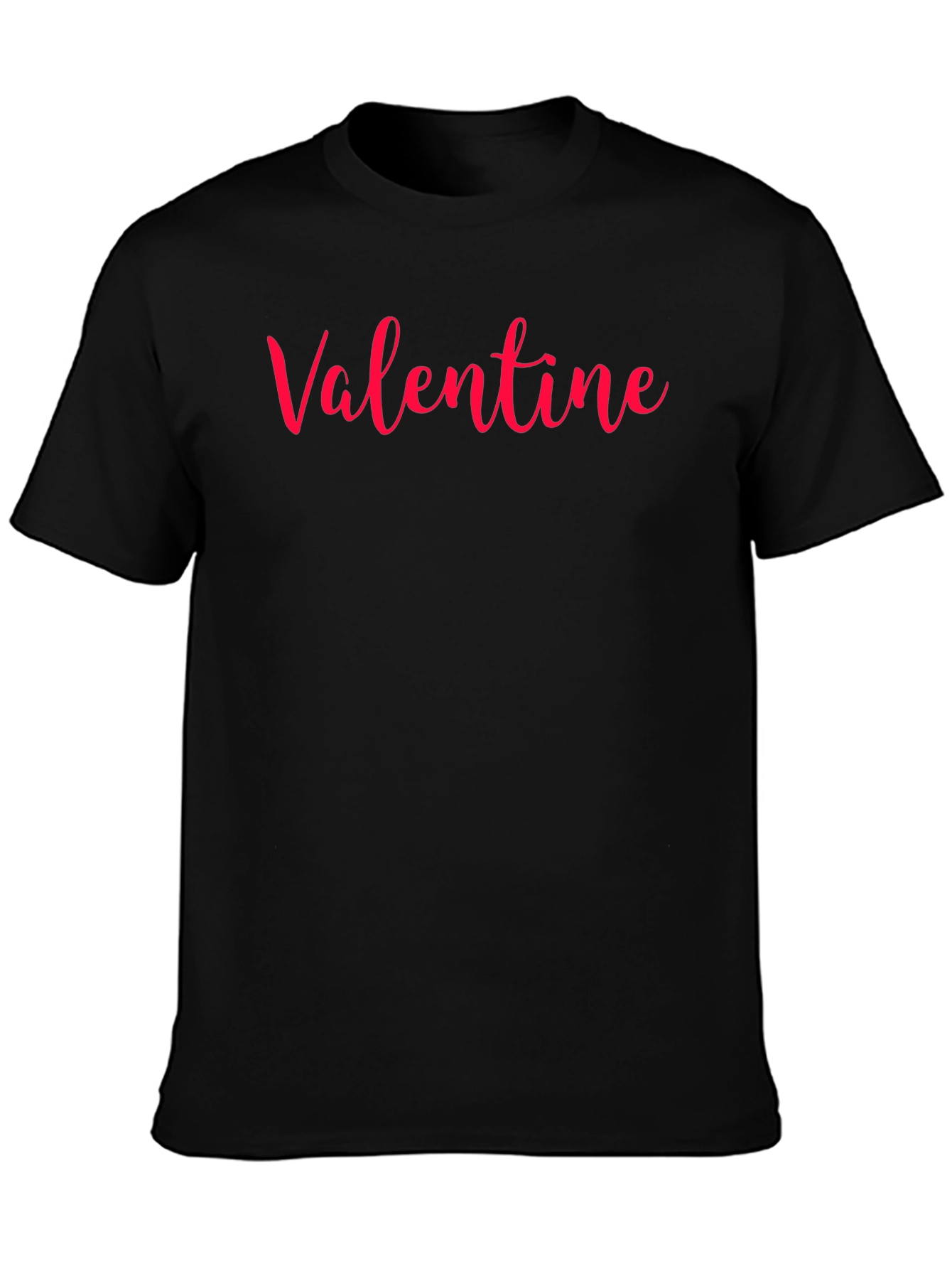 Valentine Red Script Black T-Shirt