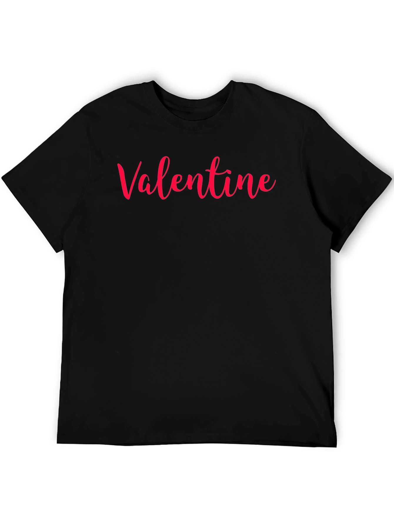 Valentine Red Script Black T-Shirt