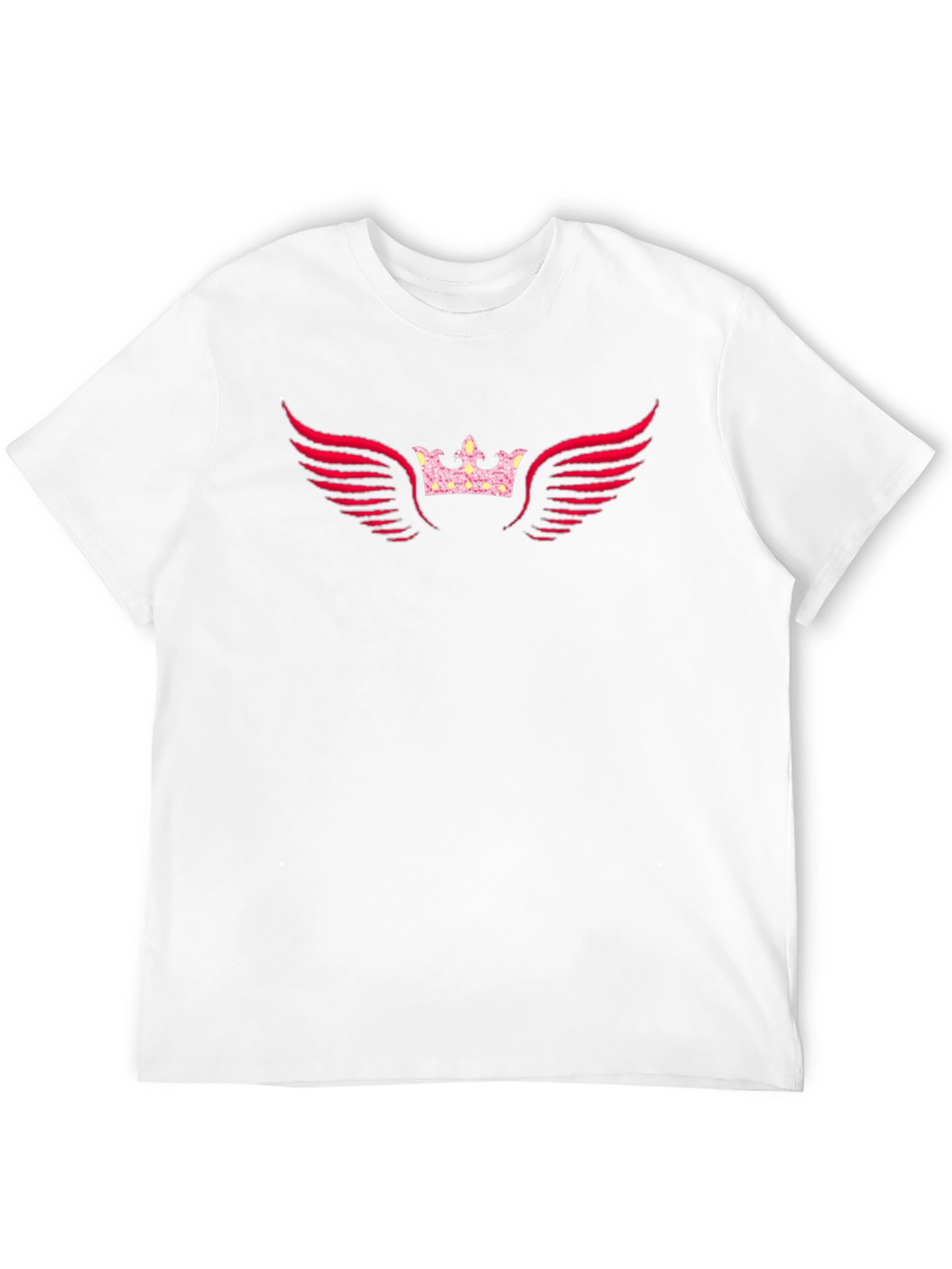 Black Graphic Tee - Crown & Wings Design