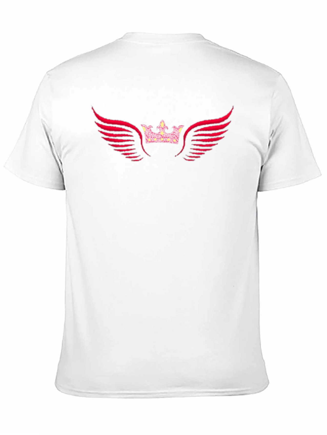 Black Graphic Tee - Crown & Wings Design