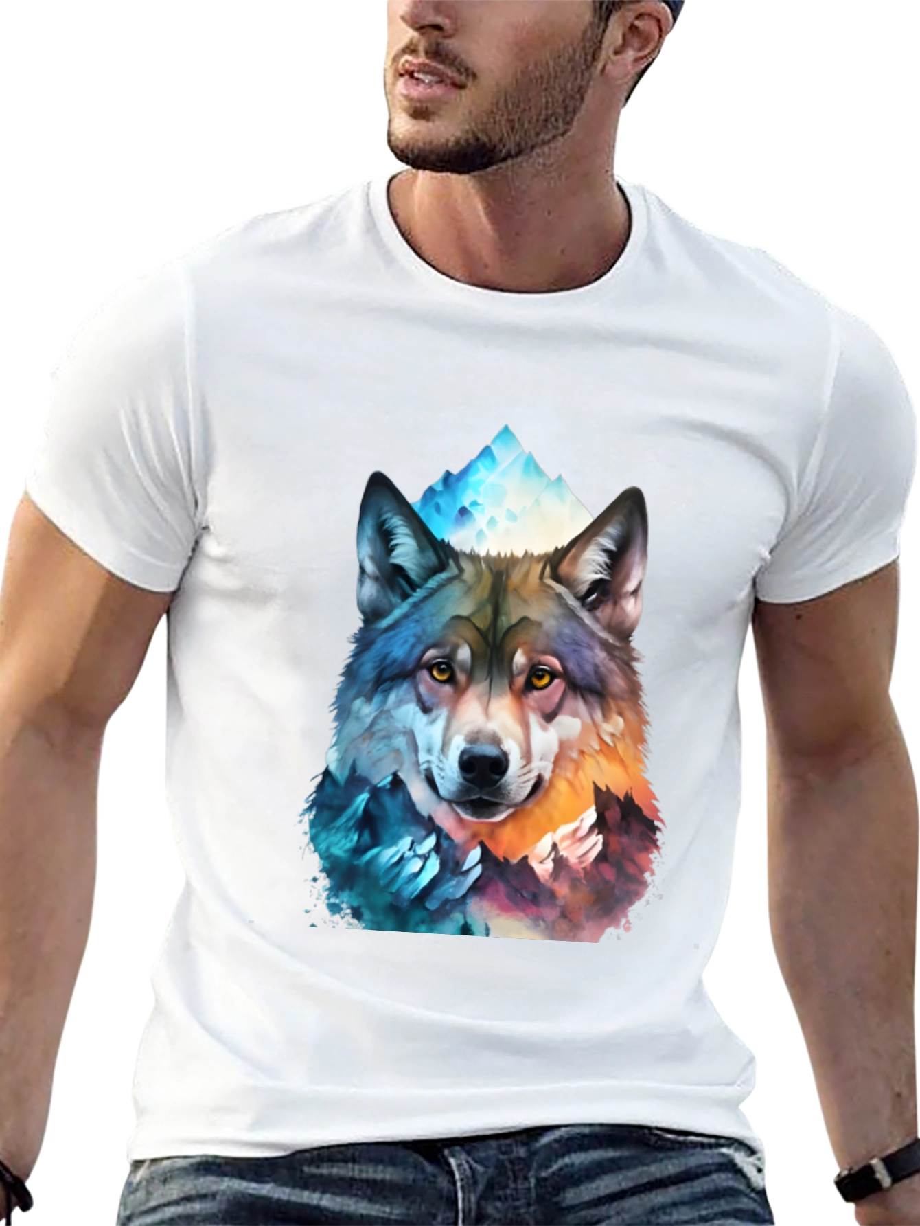 Wolf Mountain Graphic Tee - Mens Black T-Shirt