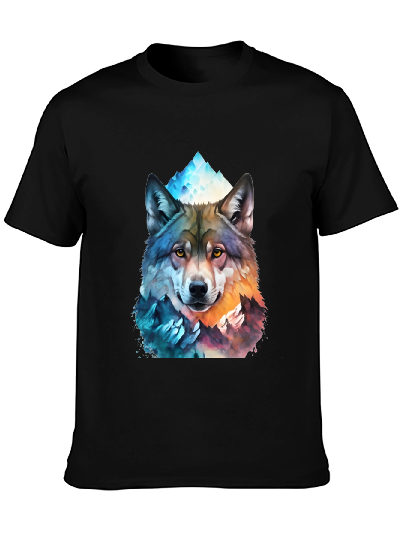 Wolf Mountain Graphic Tee - Mens Black T-Shirt