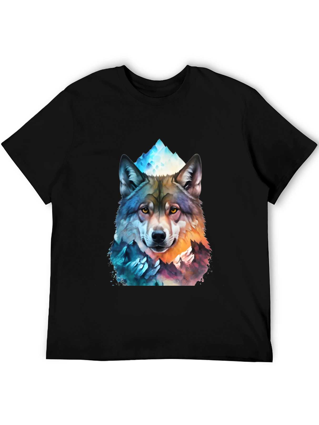 Wolf Mountain Graphic Tee - Mens Black T-Shirt