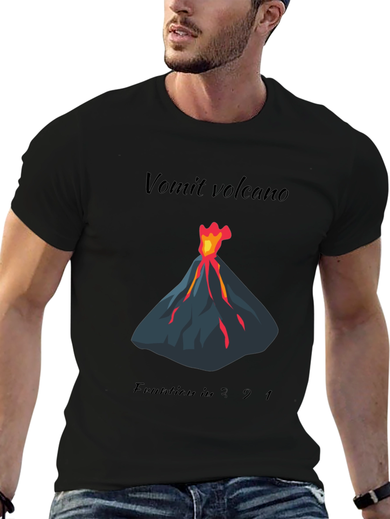 Vomit Volcano Eruption Graphic Tee