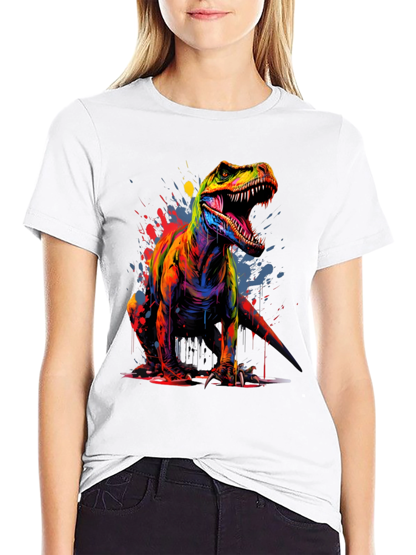 Vibrant T-Rex Graphic Tee - Bold Dinosaur Design