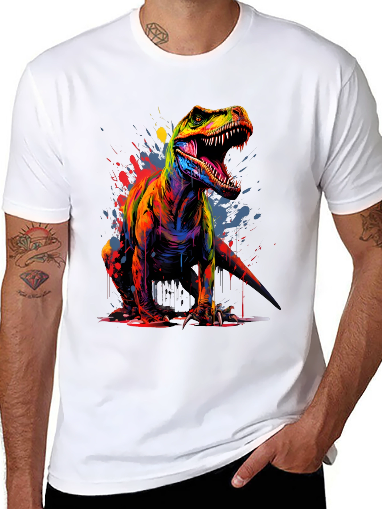 Vibrant T-Rex Graphic Tee - Bold Dinosaur Design
