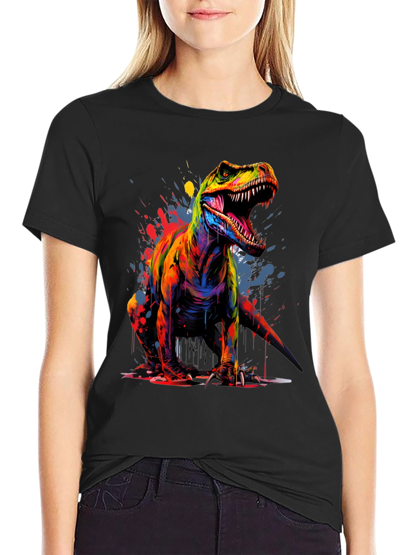 Vibrant T-Rex Graphic Tee - Bold Dinosaur Design