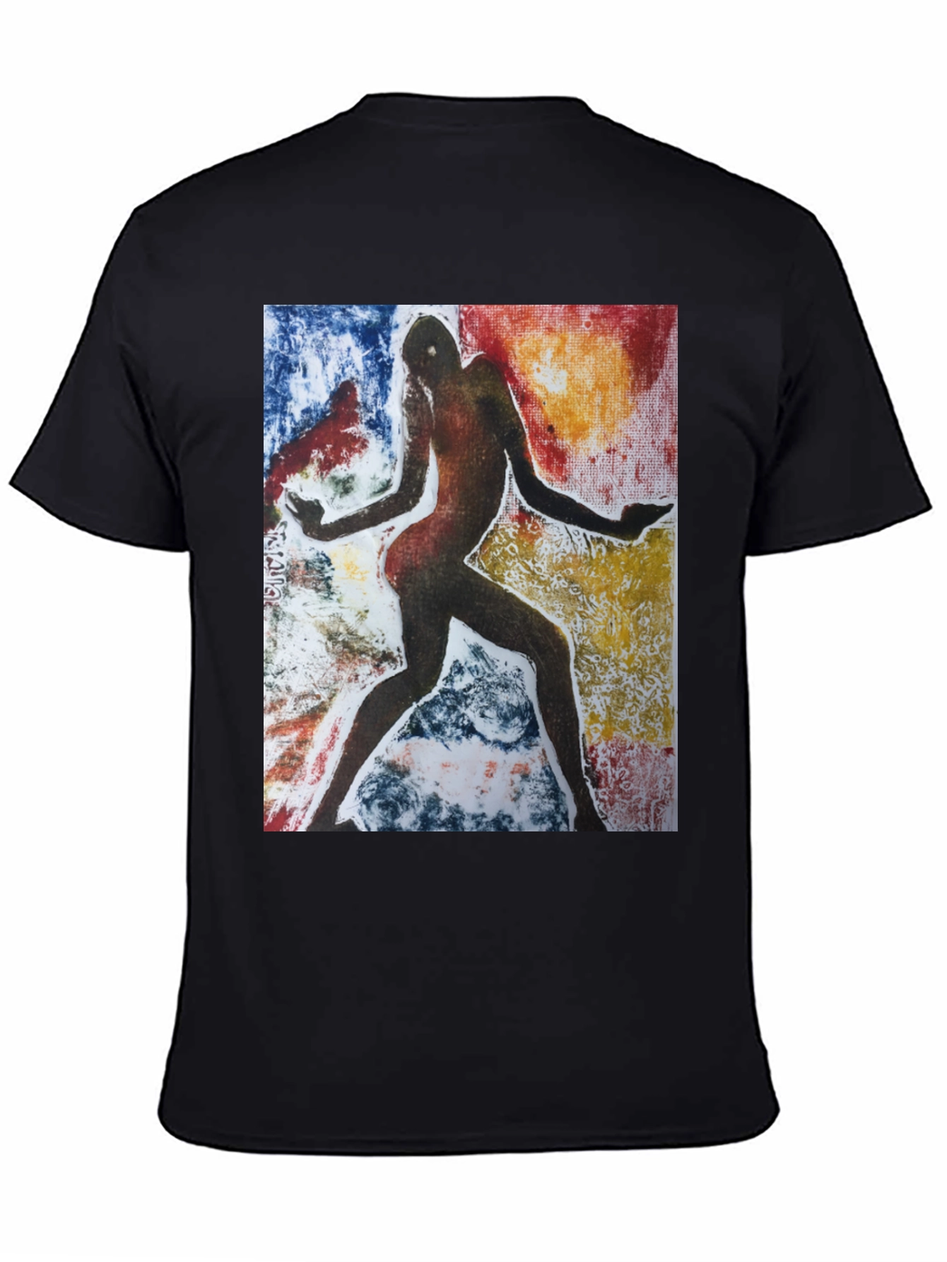 Abstract Figure Graphic Black Tee