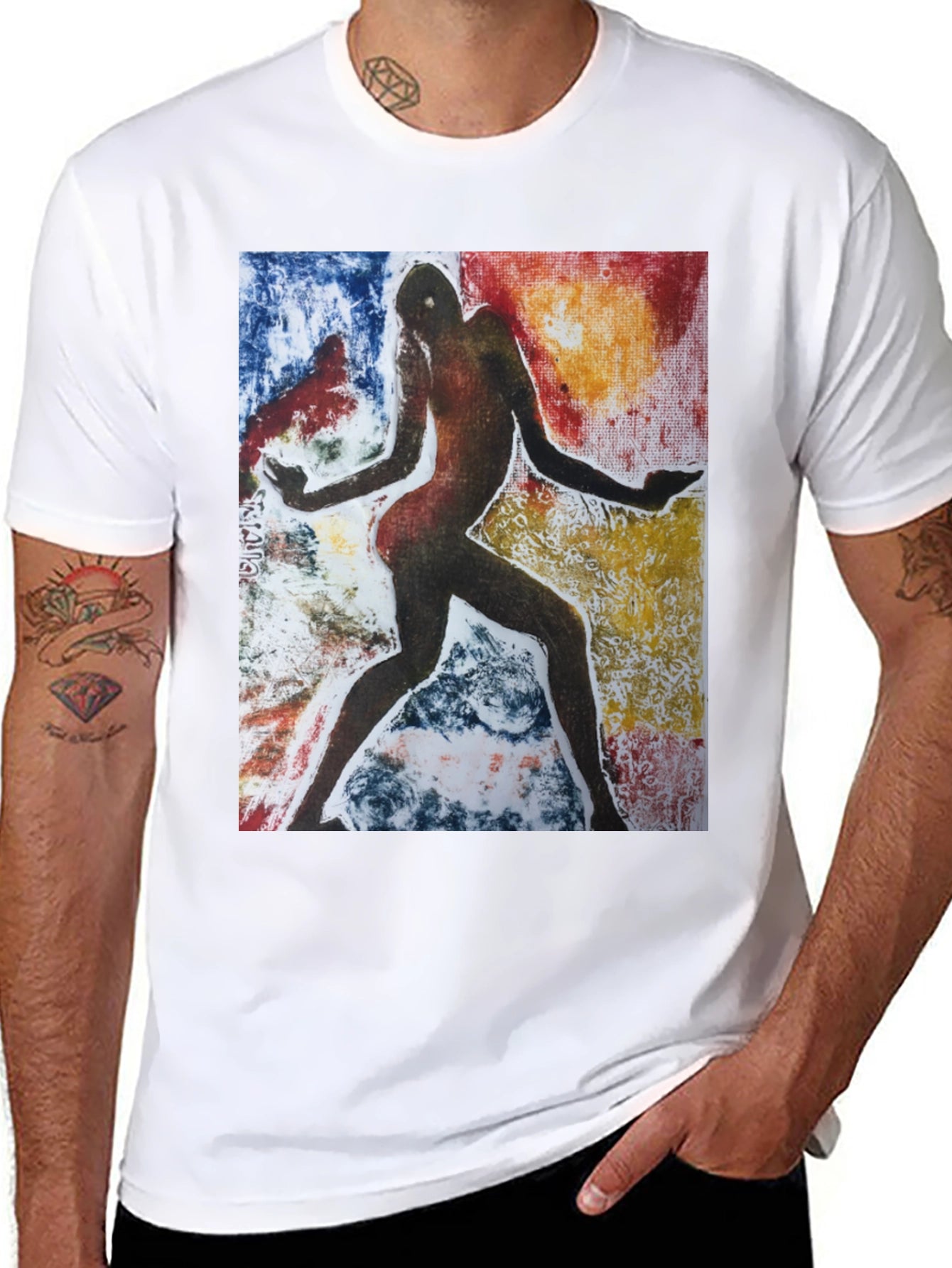 Abstract Figure Graphic Black Tee