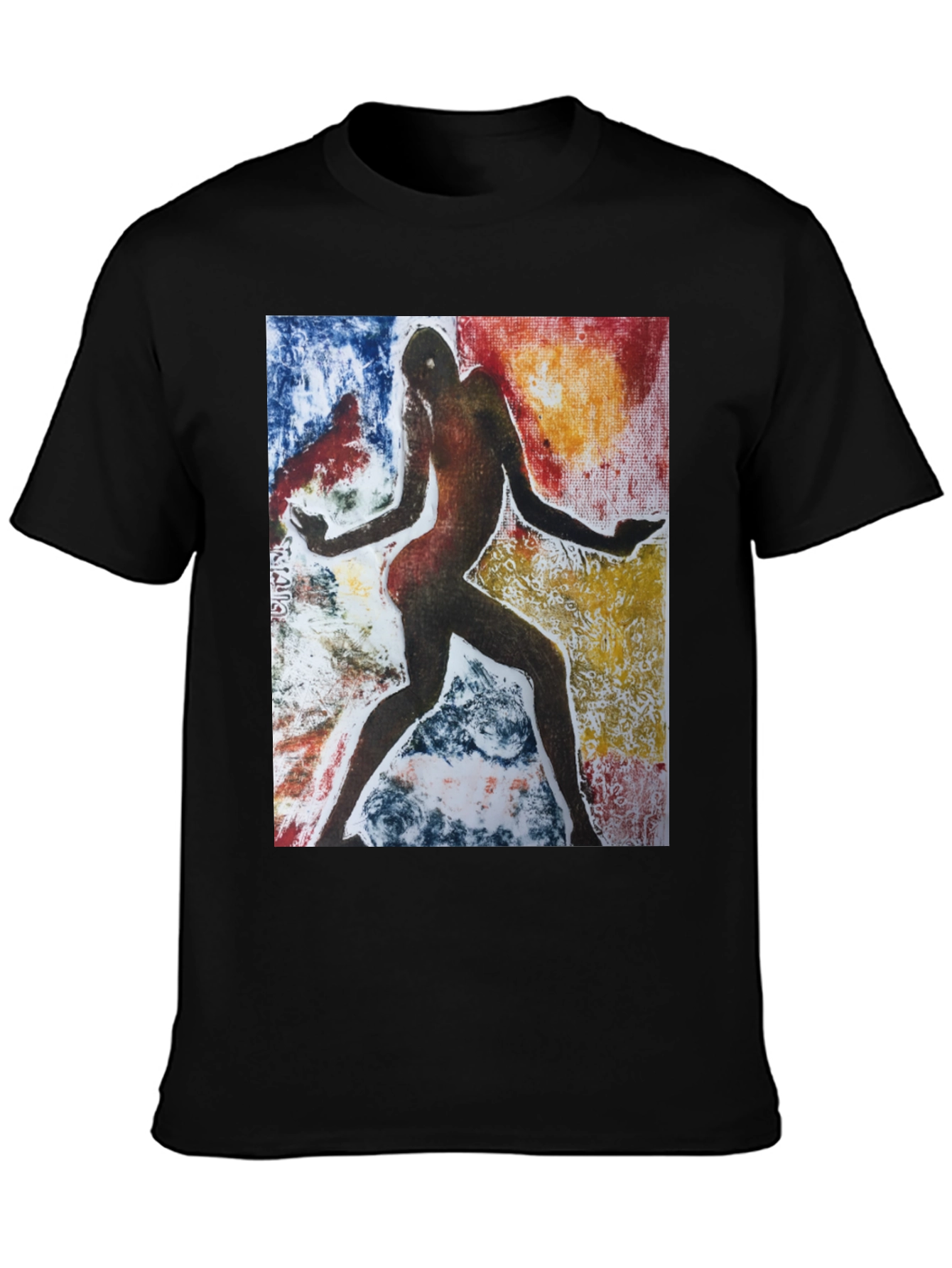 Abstract Figure Graphic Black Tee