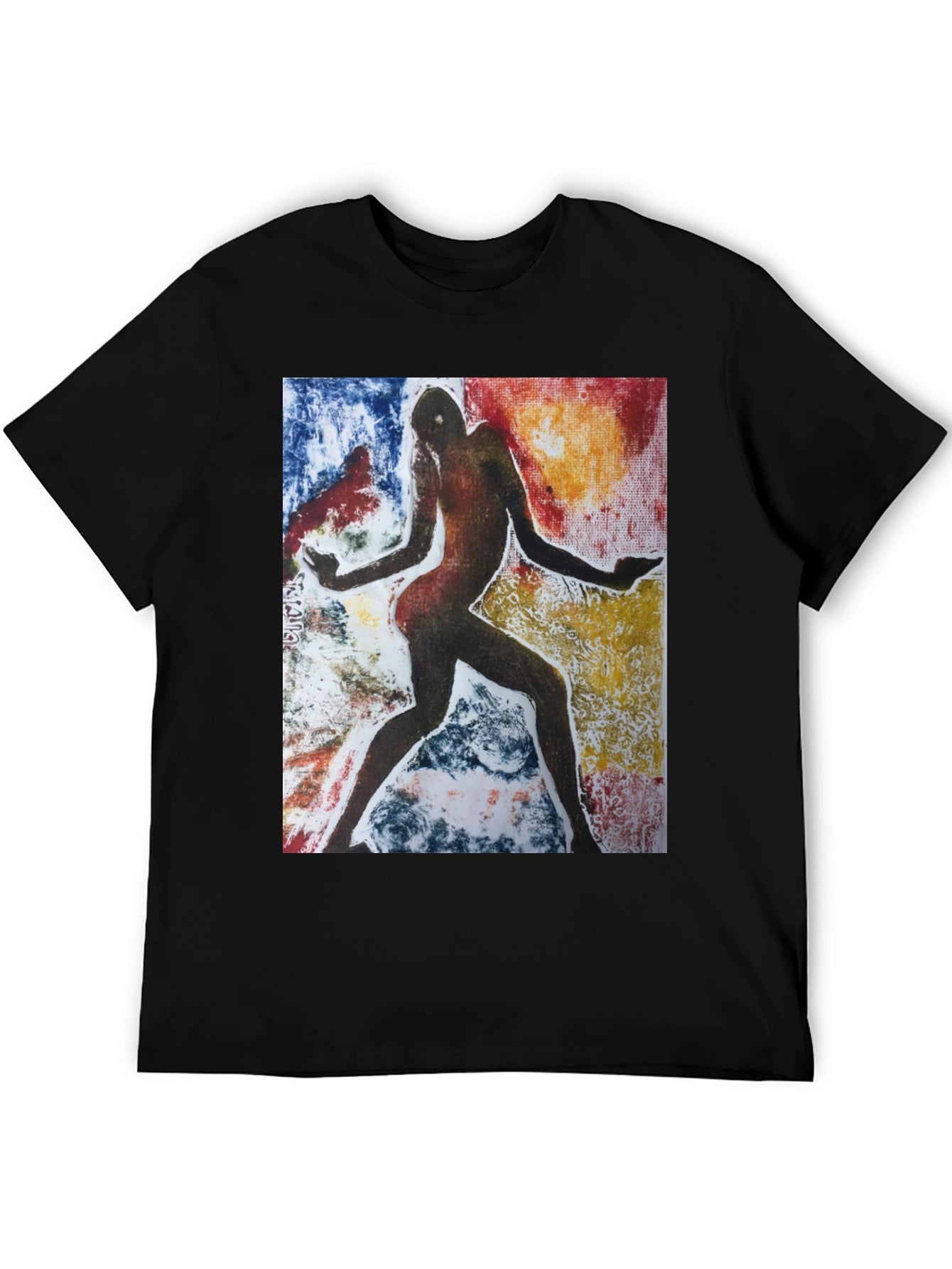 Abstract Figure Graphic Black Tee