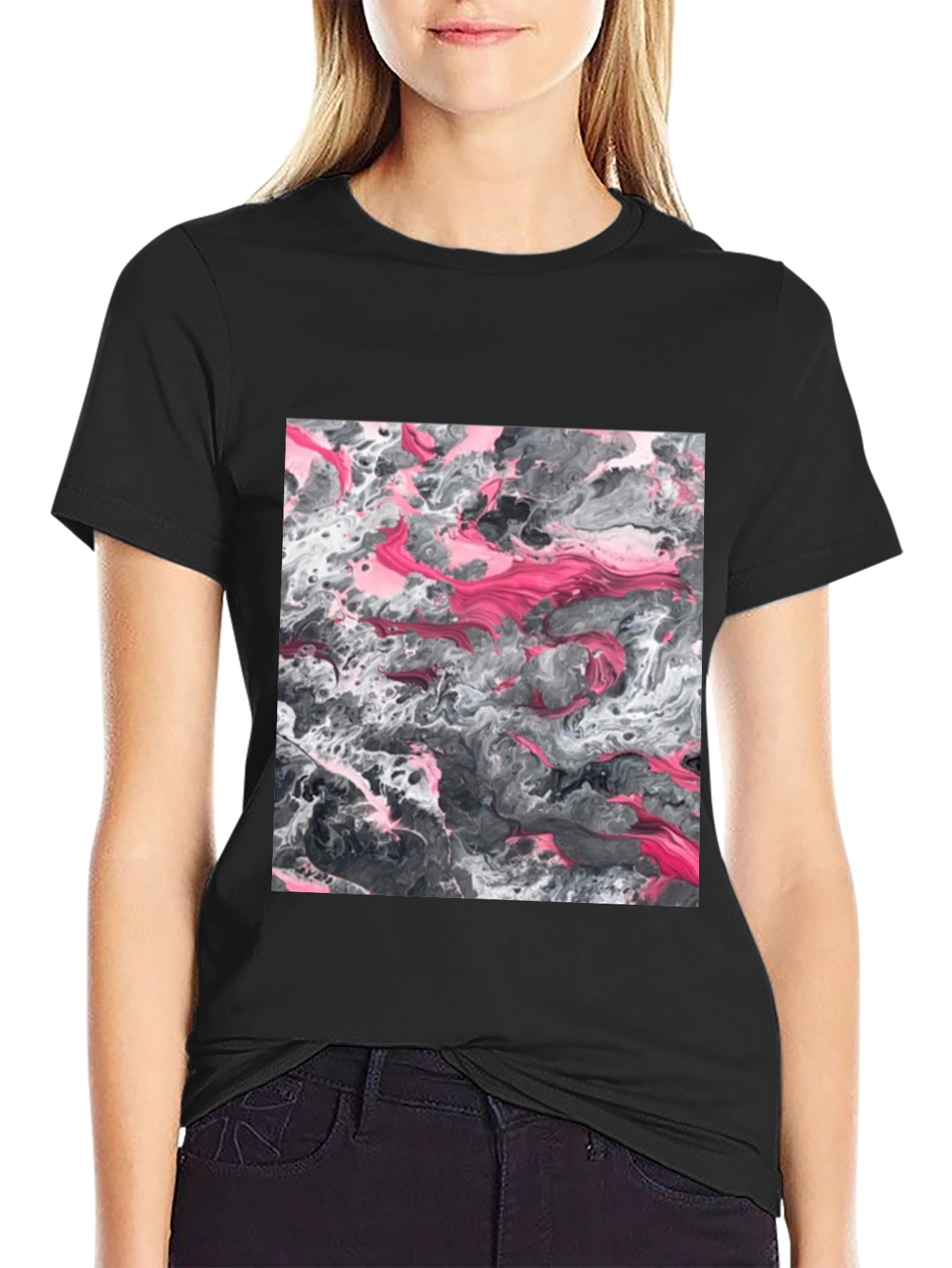 Abstract Art Graphic Tee - Black Unisex T-Shirt