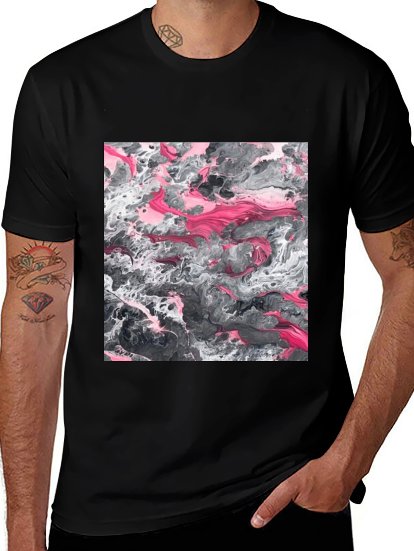 Abstract Art Graphic Tee - Black Unisex T-Shirt