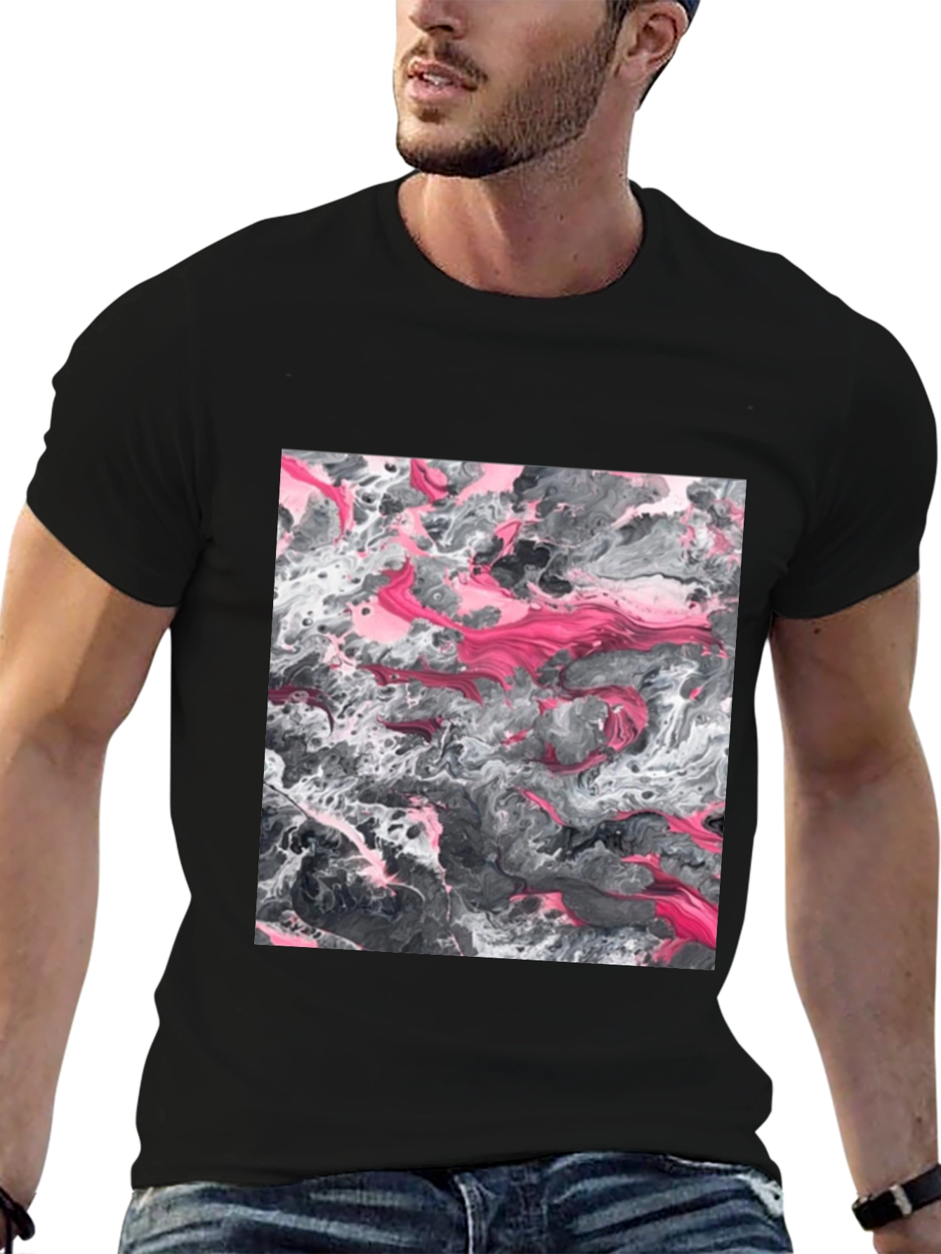 Abstract Art Graphic Tee - Black Unisex T-Shirt