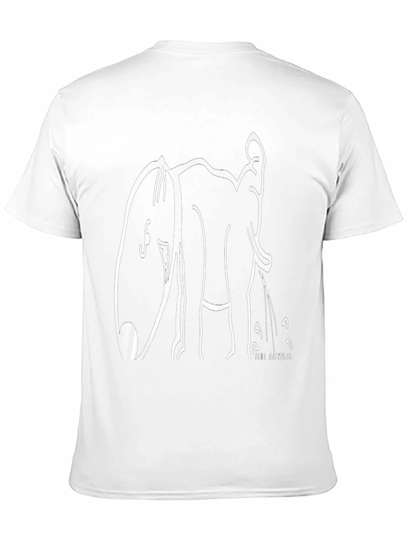 Black Graphic T-Shirt - Elephant Design