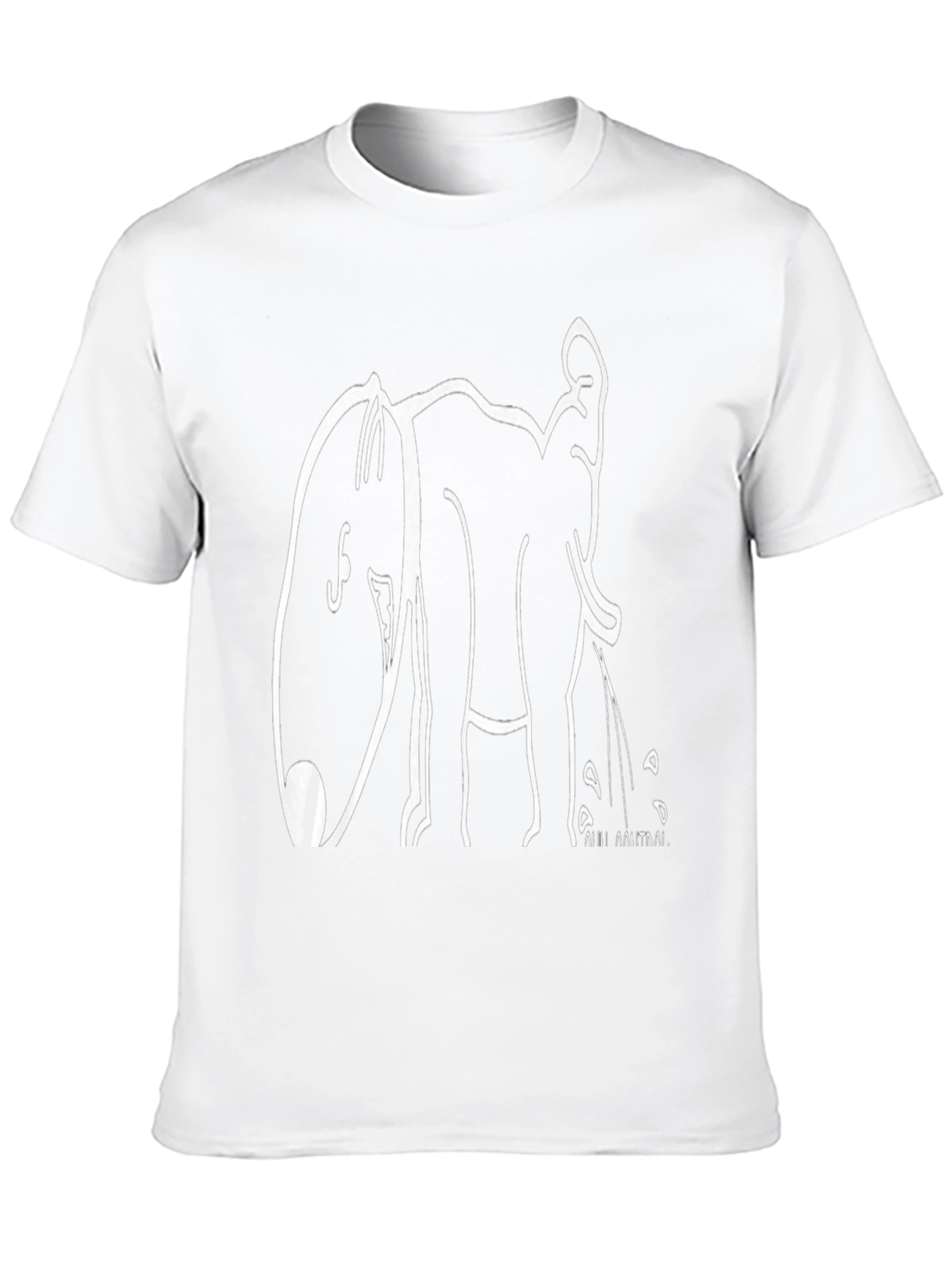 Black Graphic T-Shirt - Elephant Design