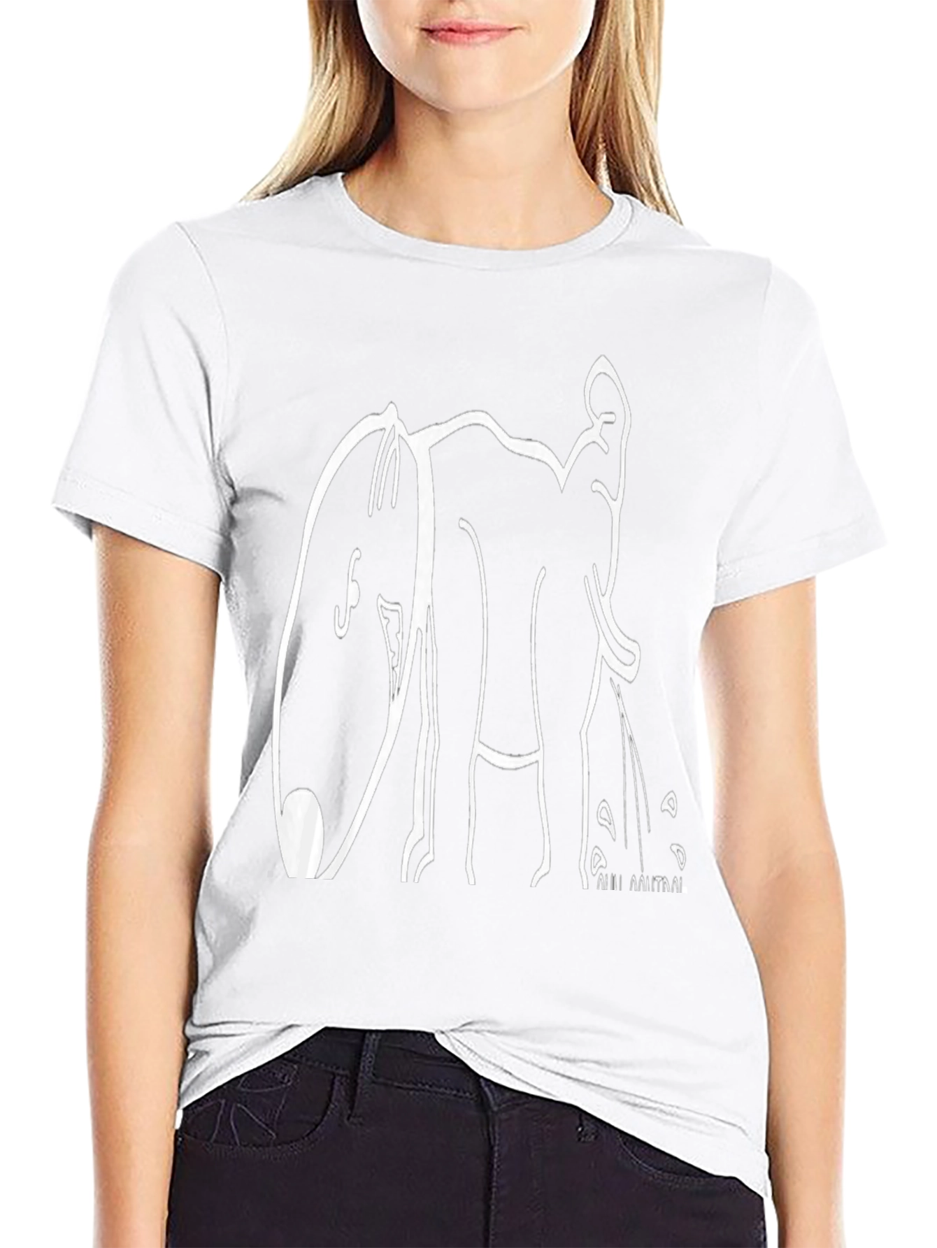 Black Graphic T-Shirt - Elephant Design
