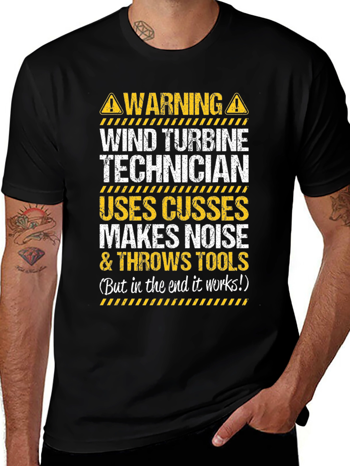 Warning Wind Turbine Technician T-Shirt