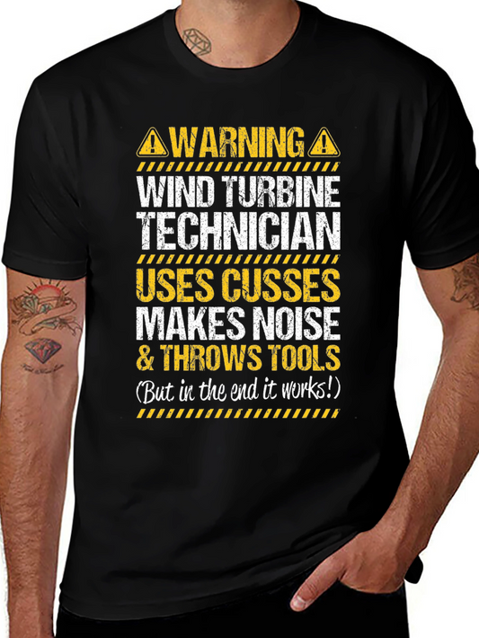 Warning Wind Turbine Technician T-Shirt