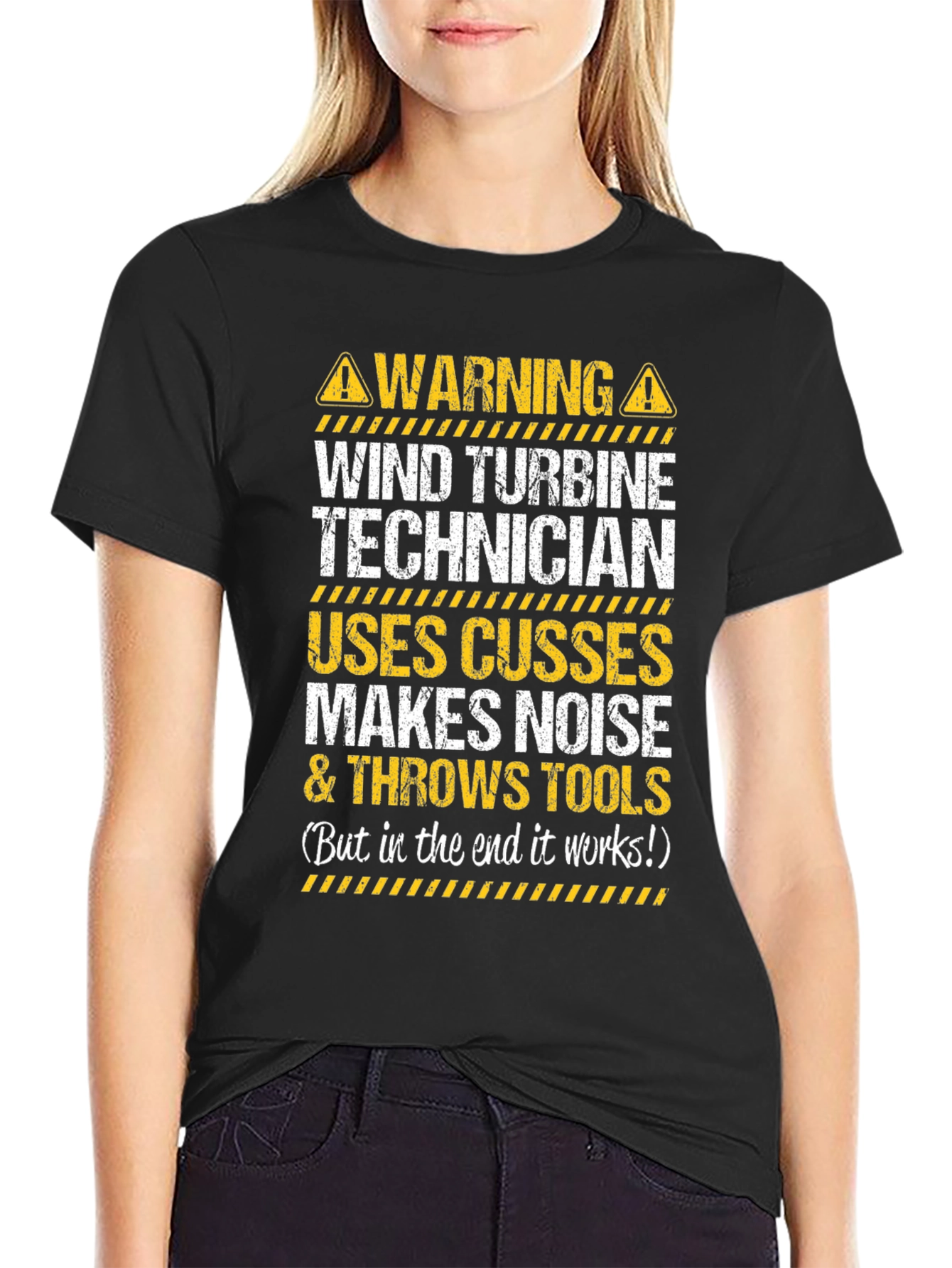 Warning Wind Turbine Technician T-Shirt