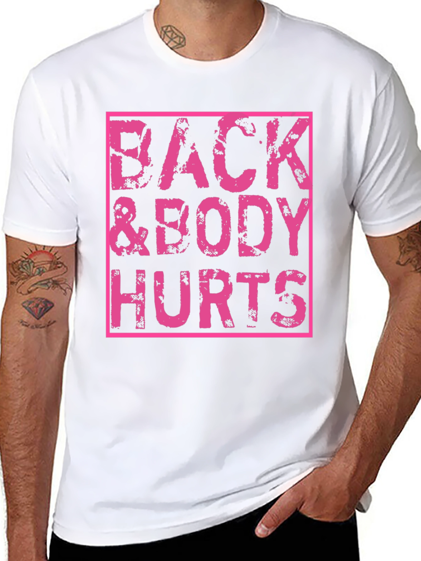 Back & Body Hurts T-Shirt - Black Funny Tee