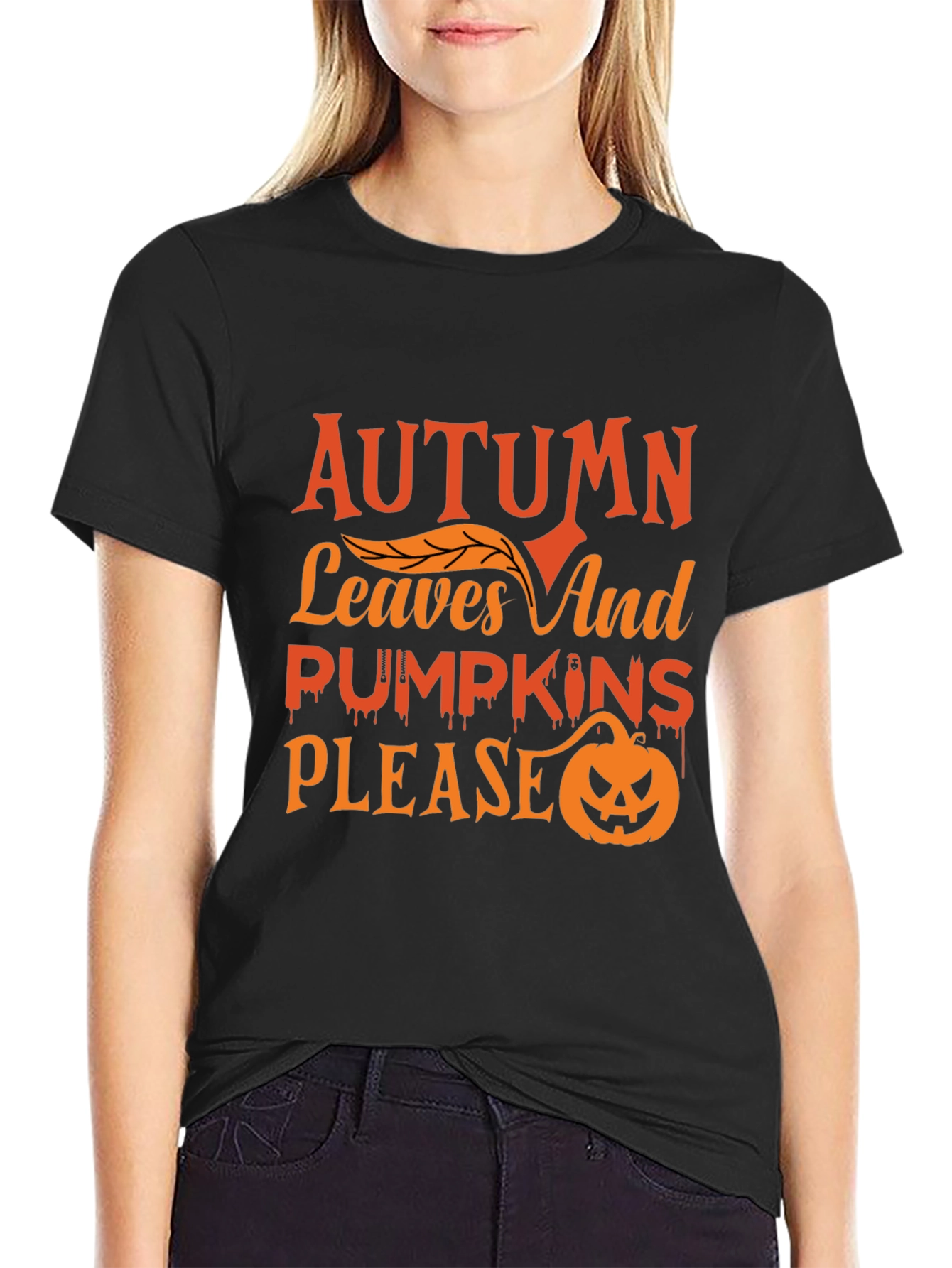Autumn Leaves & Pumpkins Graphic Tee