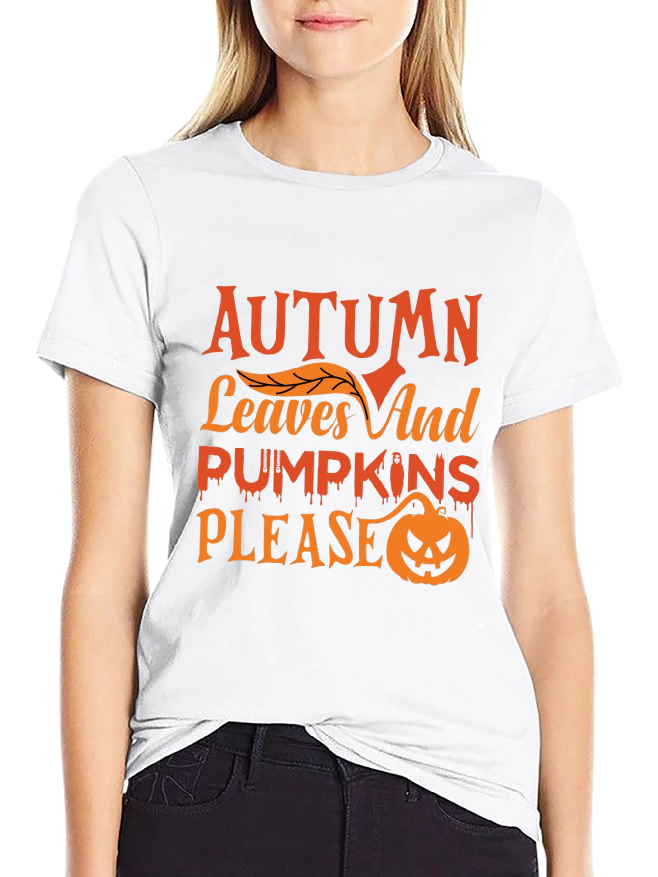 Autumn Leaves & Pumpkins Graphic Tee