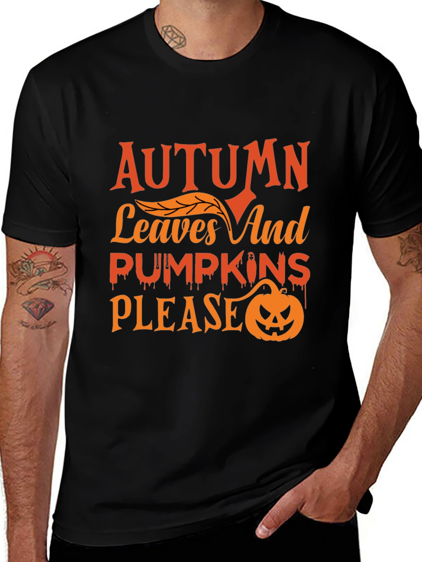 Autumn Leaves & Pumpkins Graphic Tee