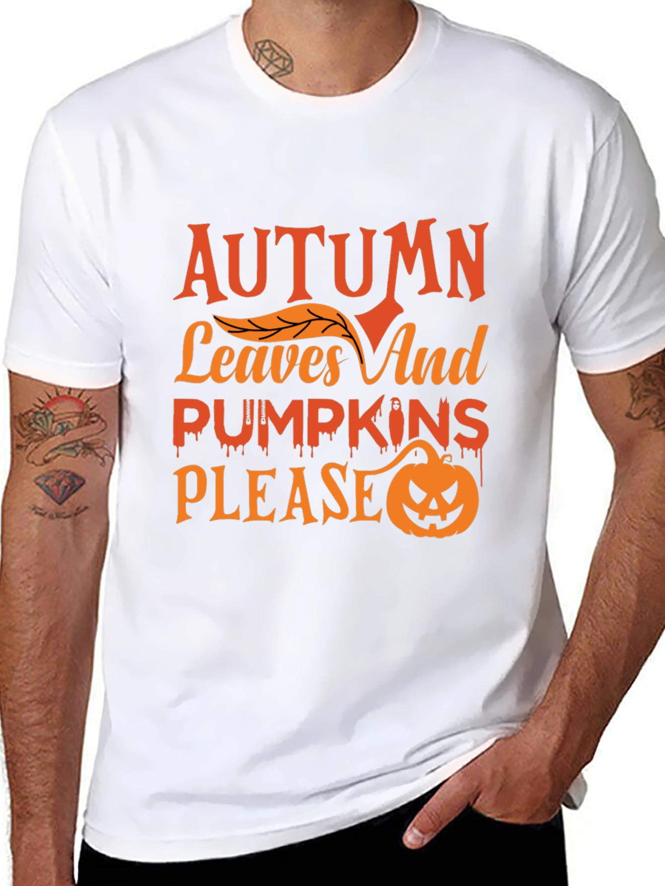 Autumn Leaves & Pumpkins Graphic Tee