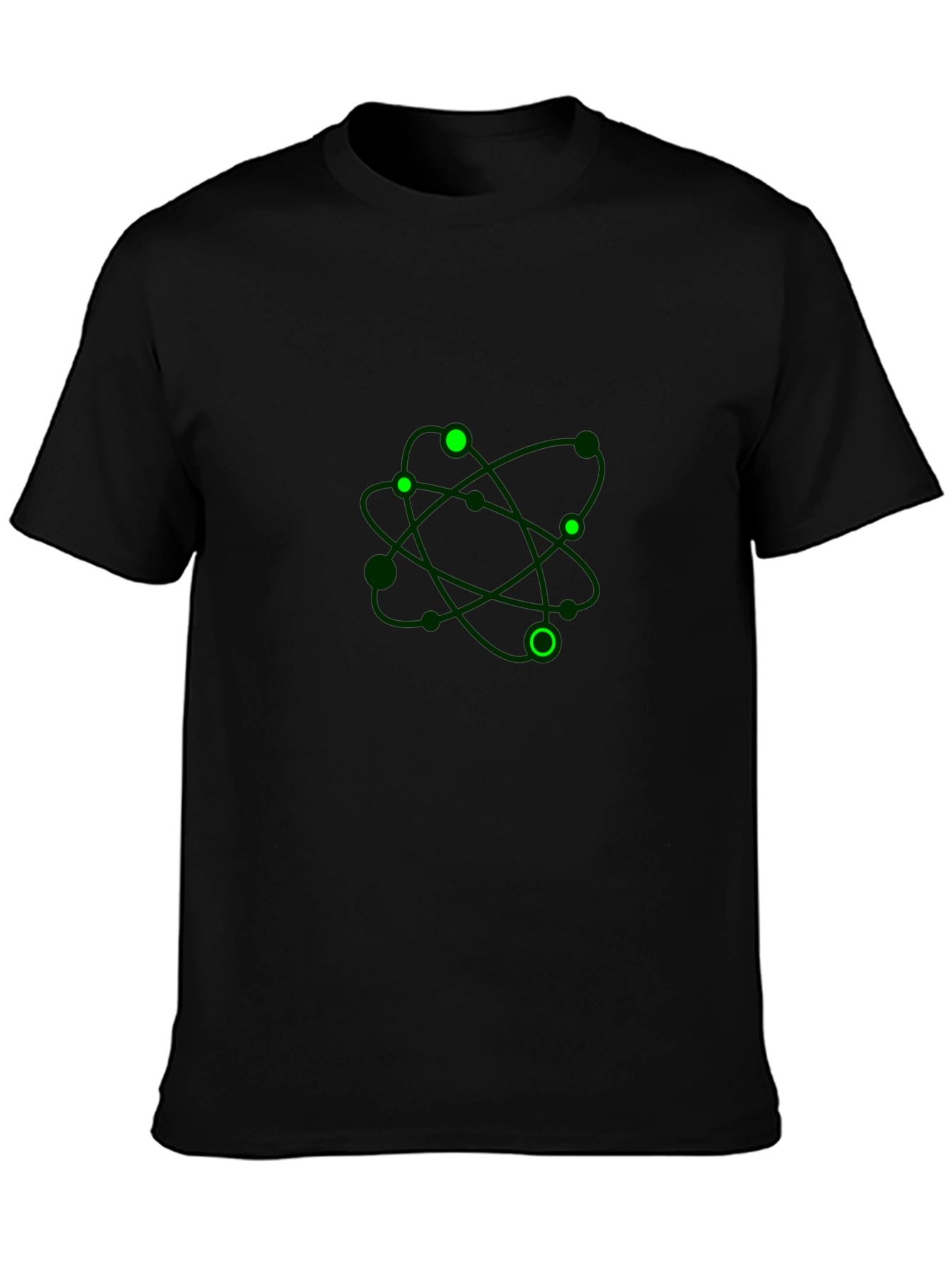 Atom Graphic Tee - Black Casual T-Shirt