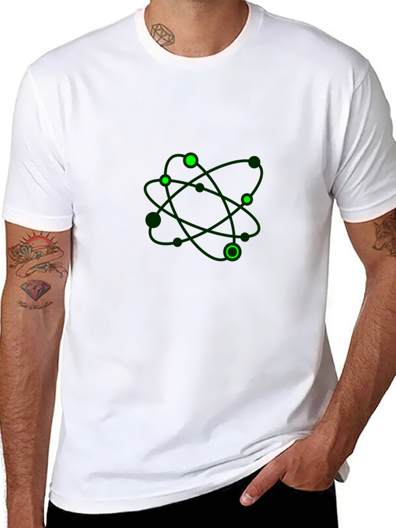 Atom Graphic Tee - Black Casual T-Shirt