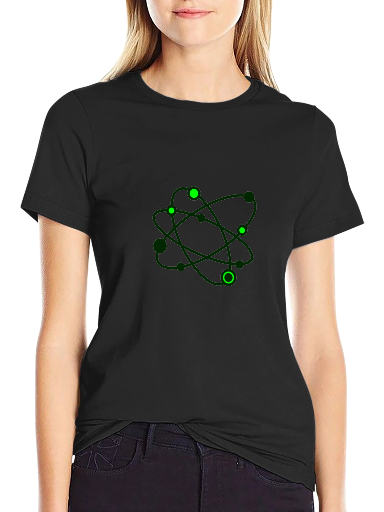 Atom Graphic Tee - Black Casual T-Shirt