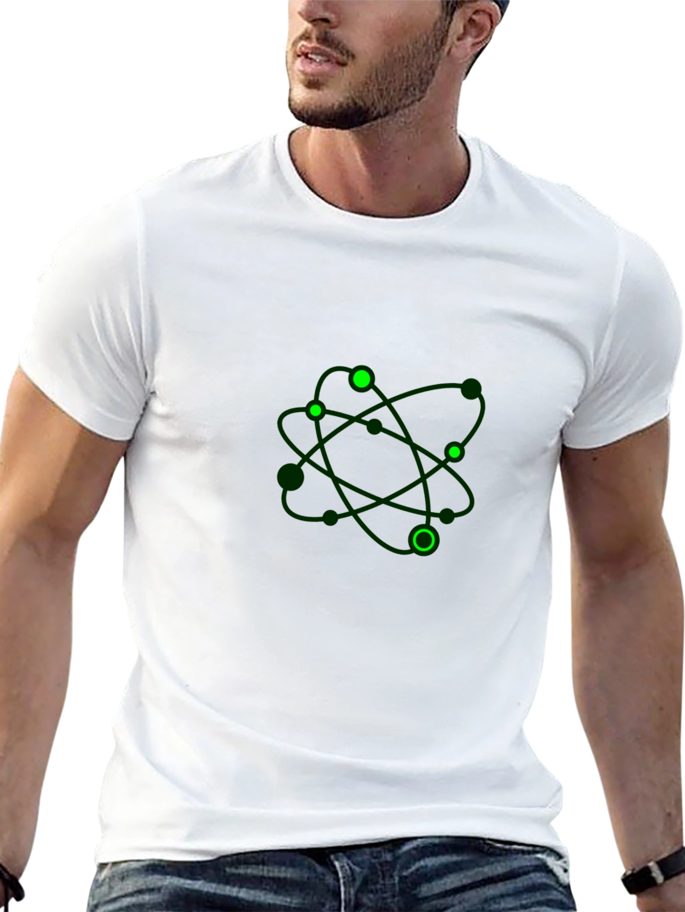 Atom Graphic Tee - Black Casual T-Shirt