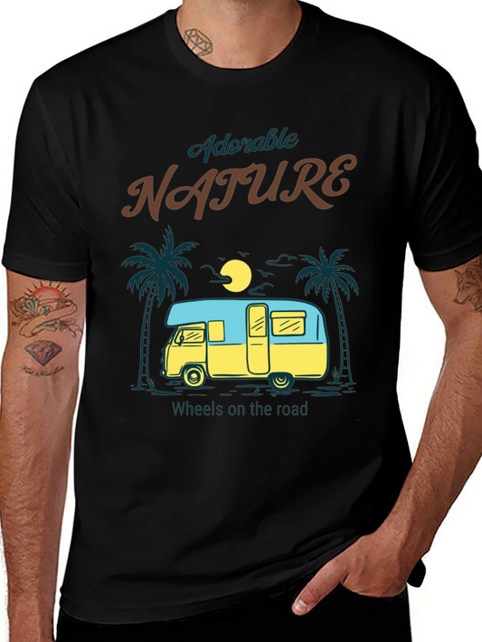 Adorable Nature Graphic T-Shirt - Road Trip Camper Tee
