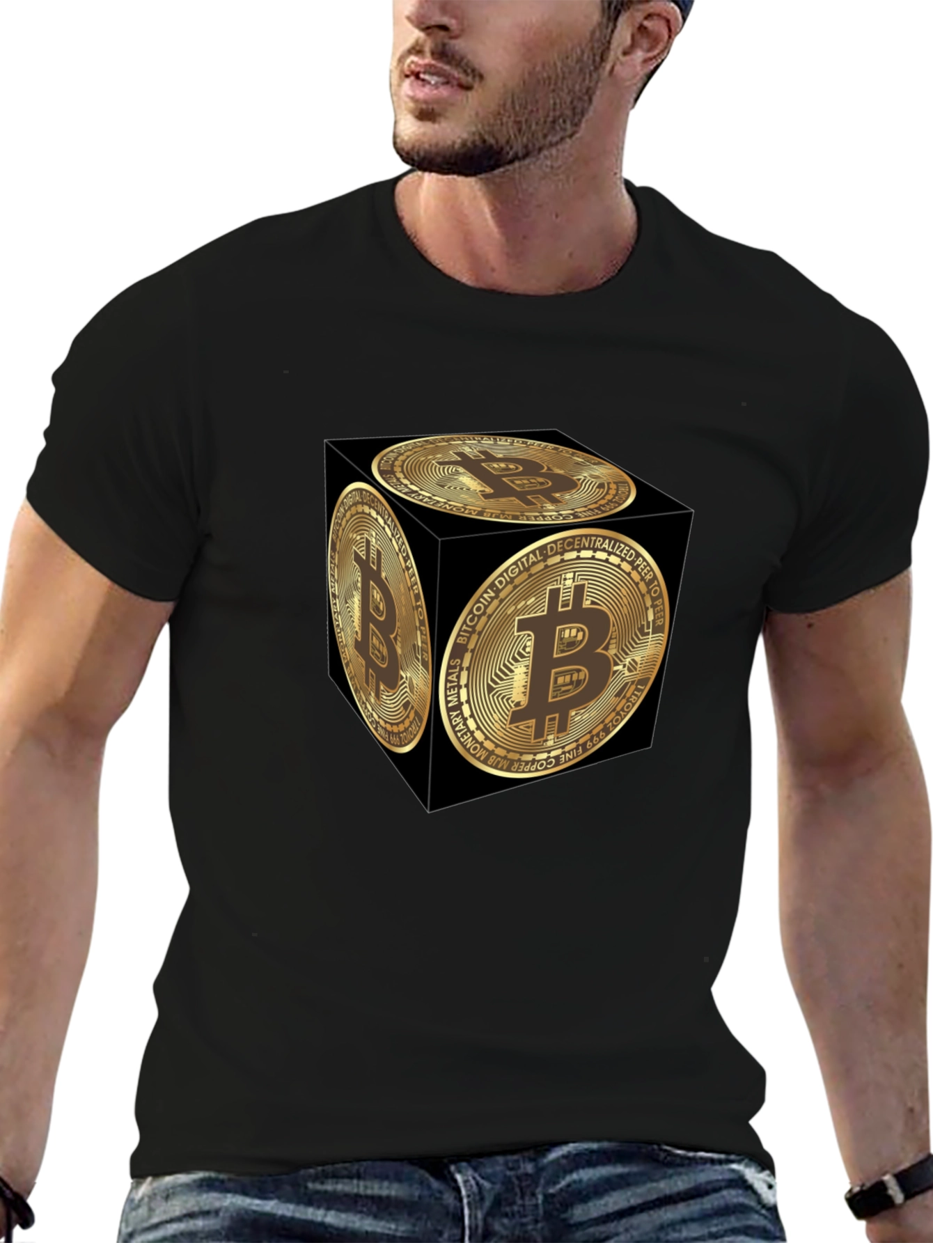 Bitcoin Cube Graphic Tee - Crypto Currency Fashion