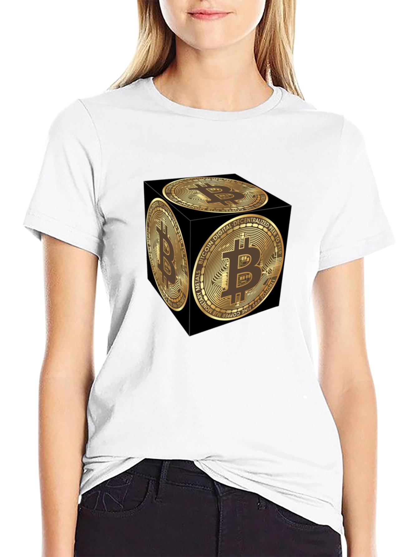 Bitcoin Cube Graphic Tee - Crypto Currency Fashion