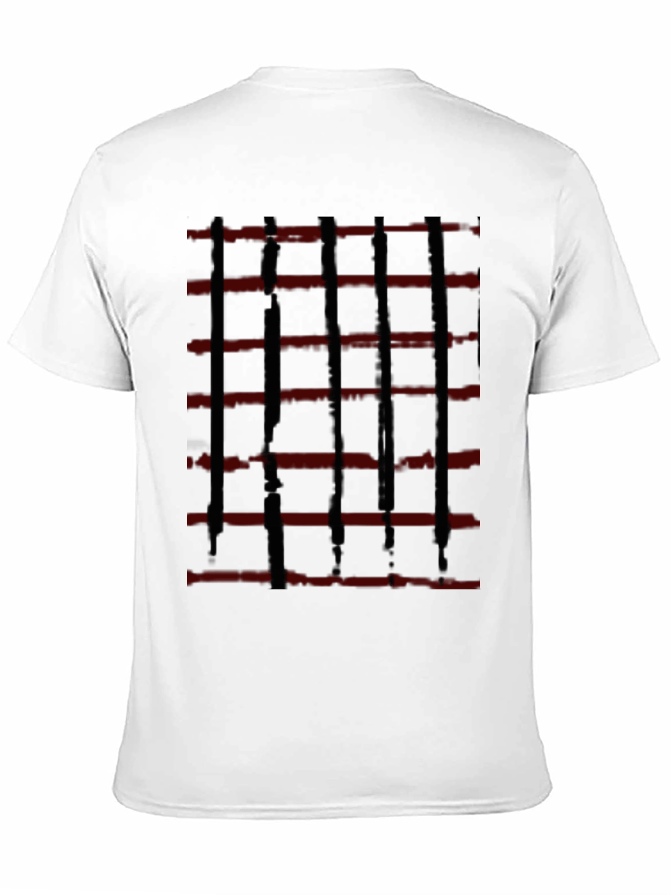 Abstract Red and Black Striped Graphic Tee
