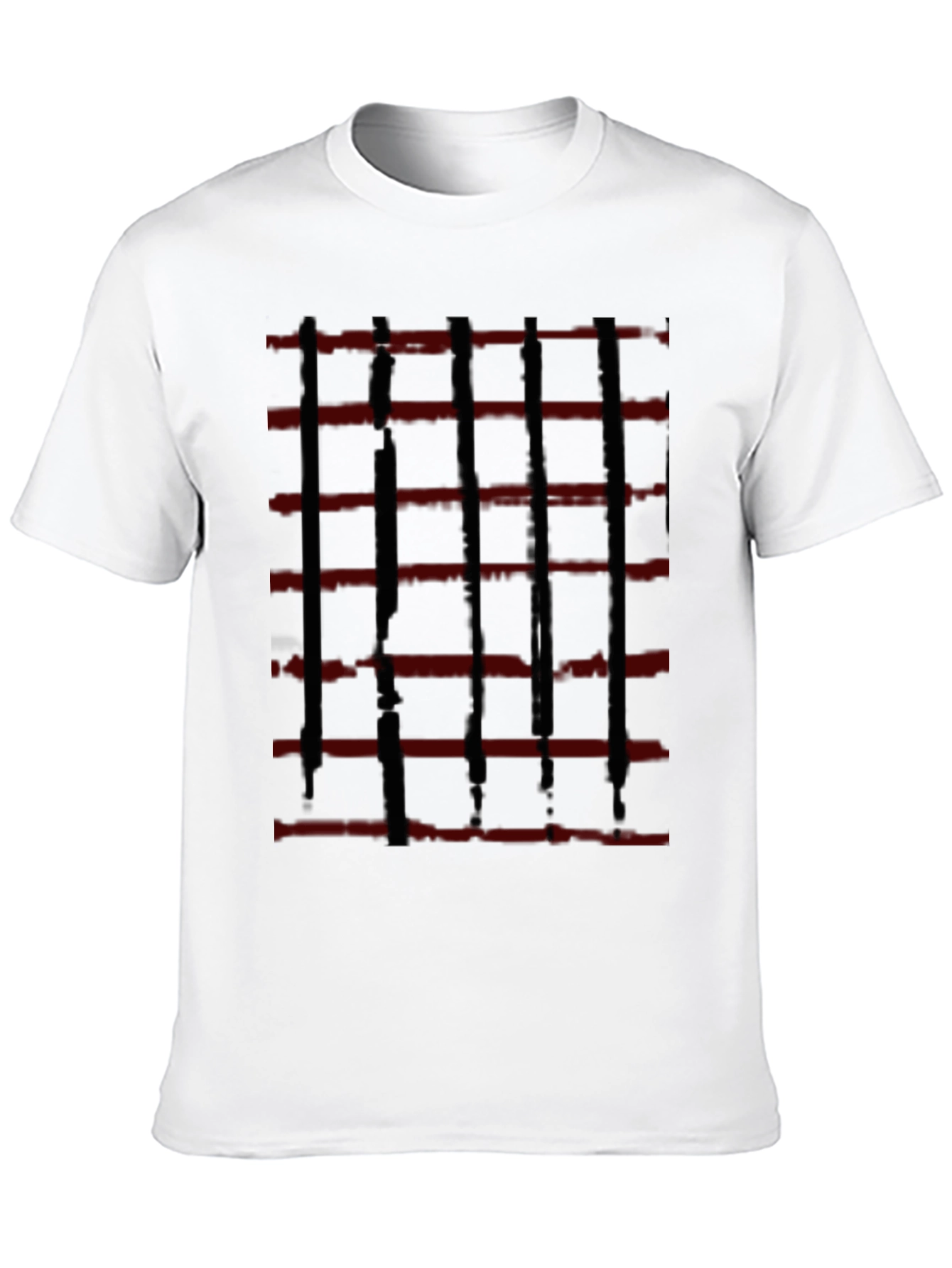 Abstract Red and Black Striped Graphic Tee