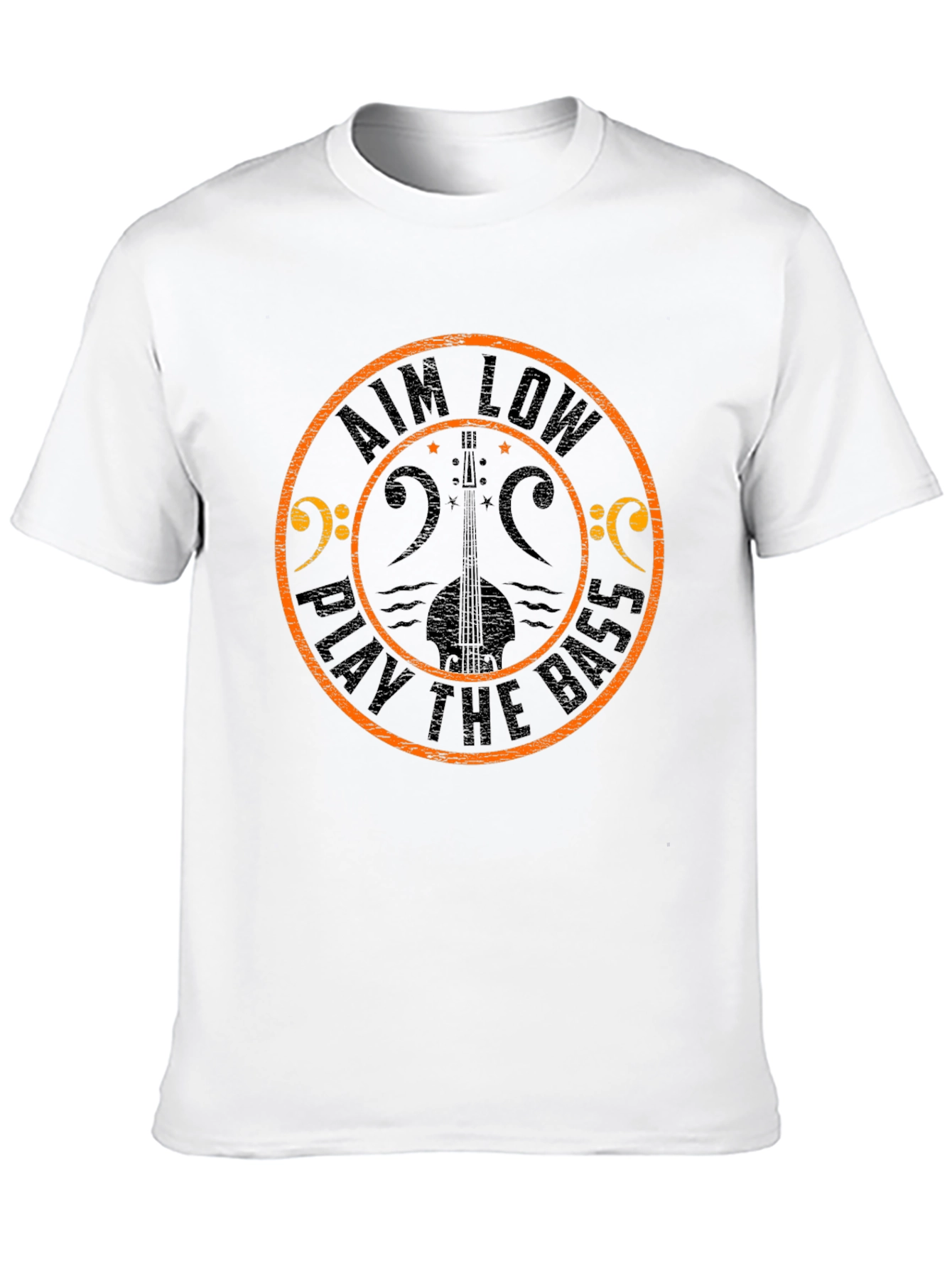 Aim Low Play the Bass Black Graphic T-Shirt