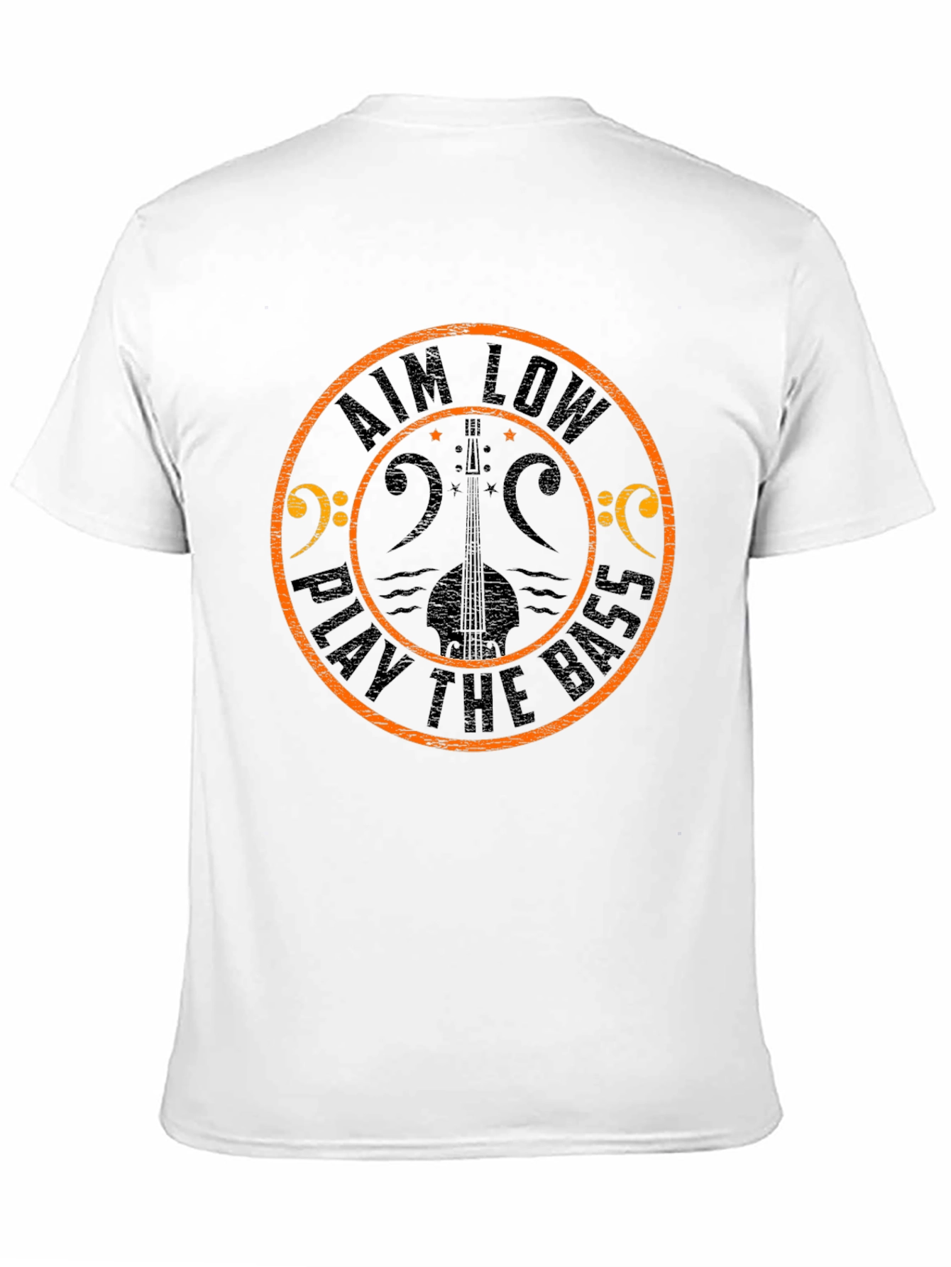 Aim Low Play the Bass Black Graphic T-Shirt