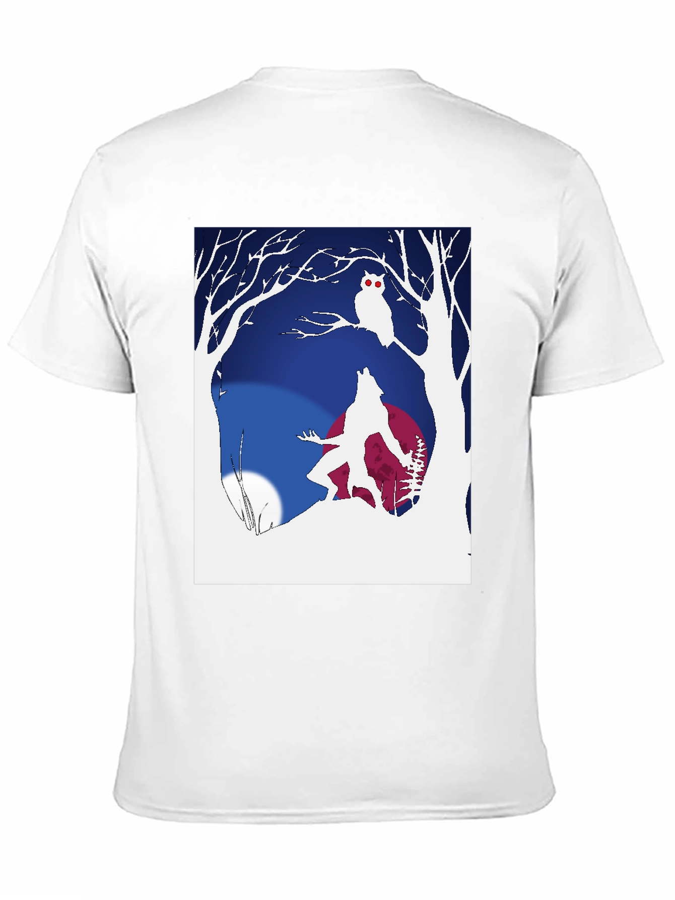 Werewolf & Owl Graphic Tee - Midnight Howl Design