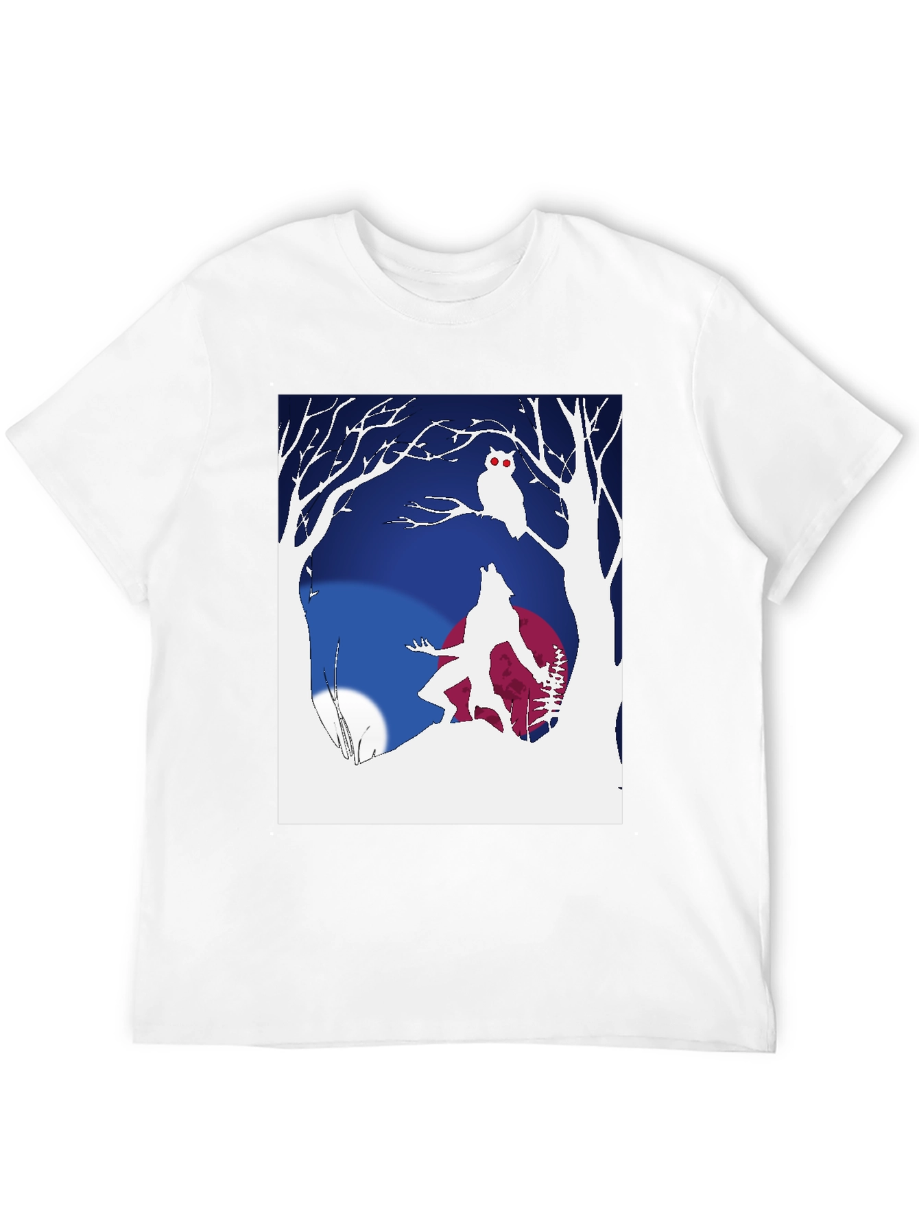 Werewolf & Owl Graphic Tee - Midnight Howl Design
