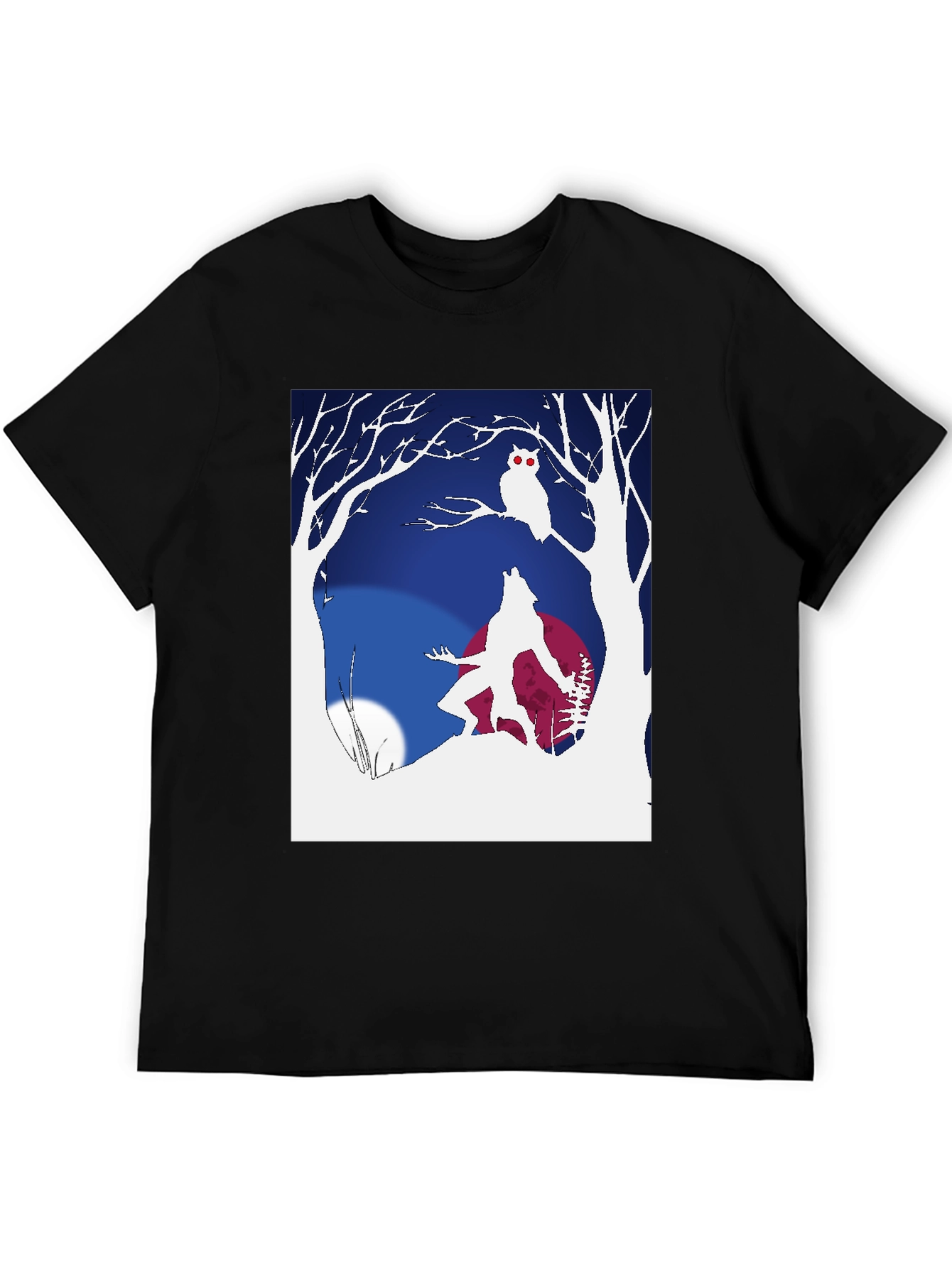 Werewolf & Owl Graphic Tee - Midnight Howl Design