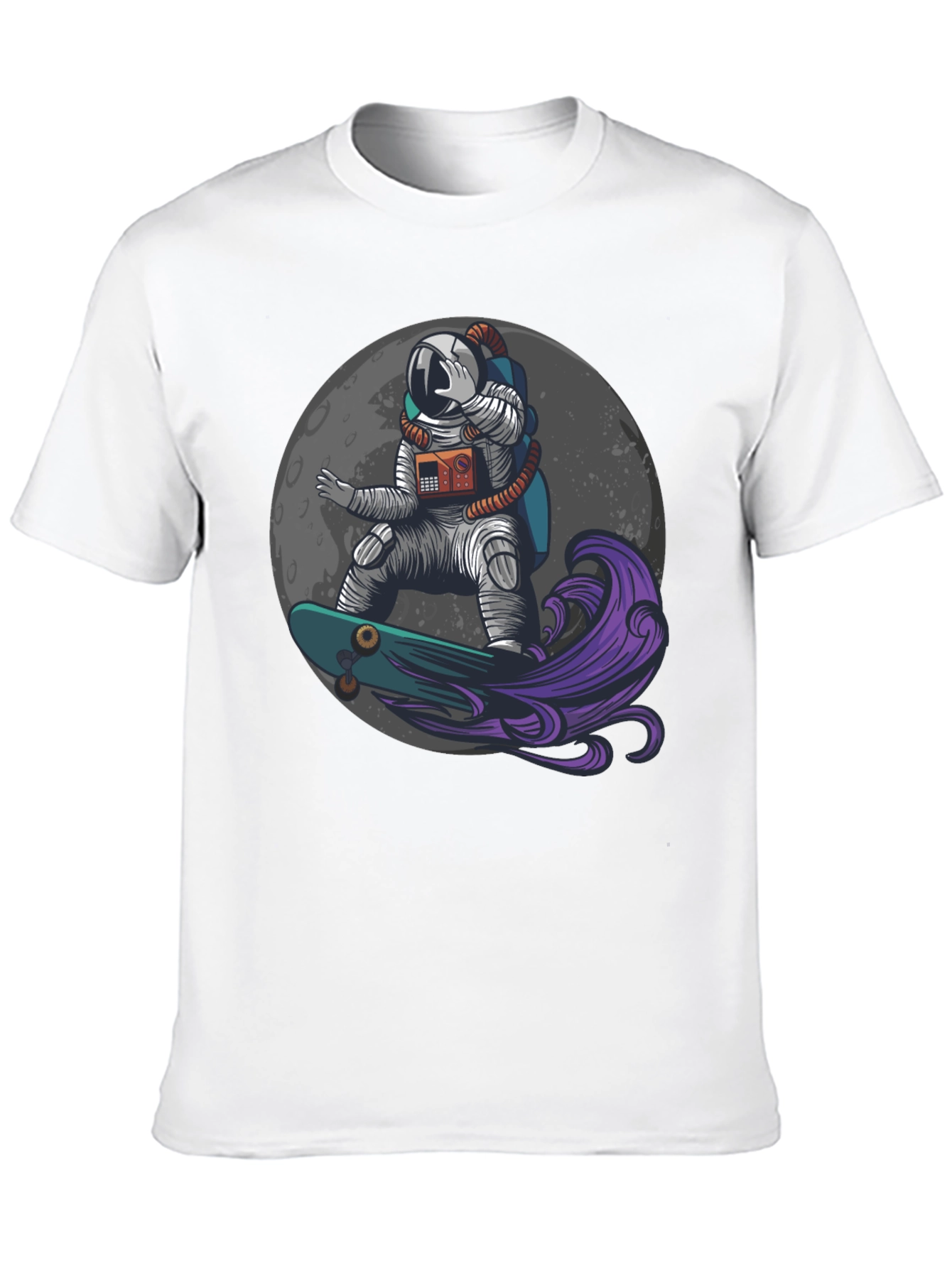 Astronaut Skateboard Moon Graphic T-Shirt